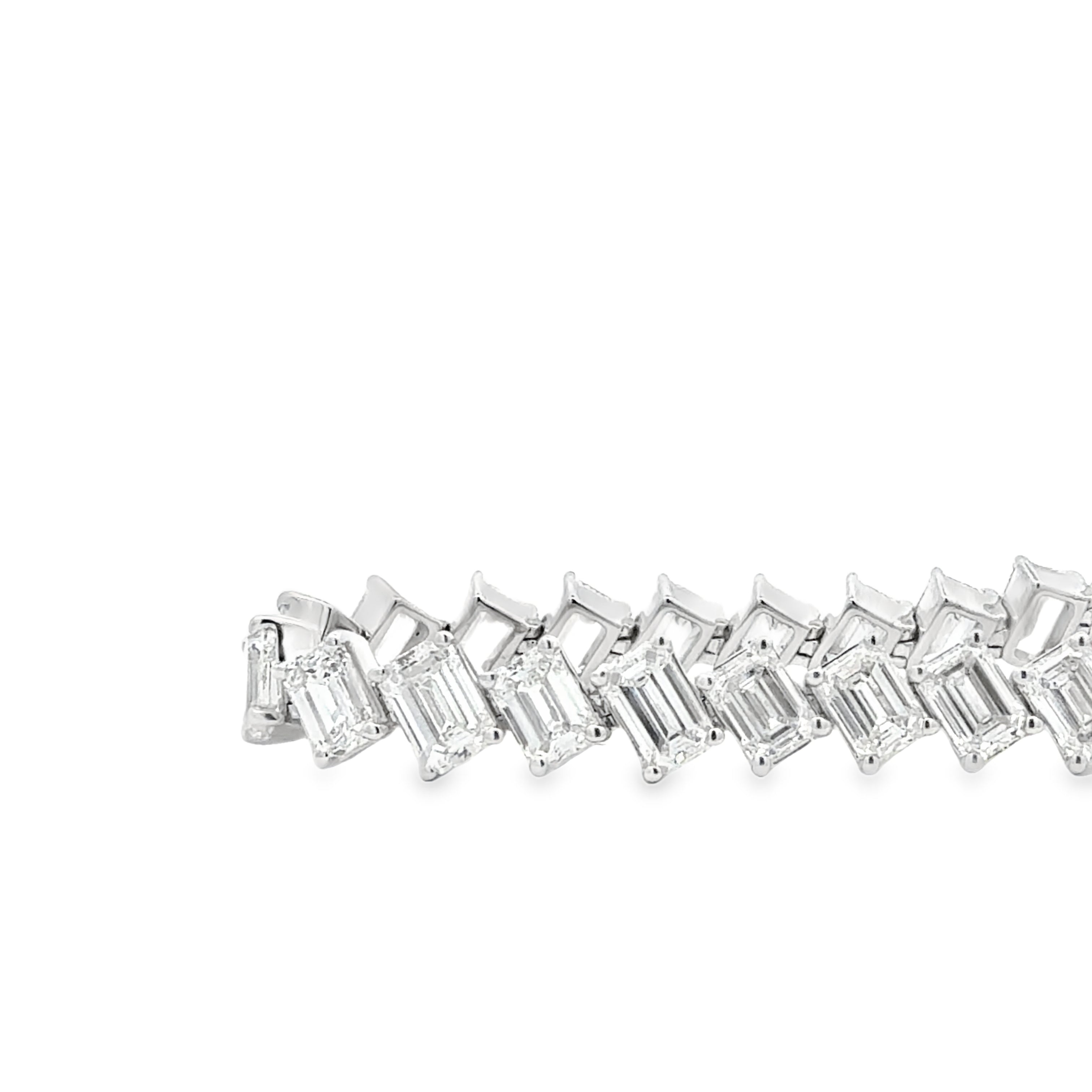 Tilted Emerald Cut Tennis Bracelet