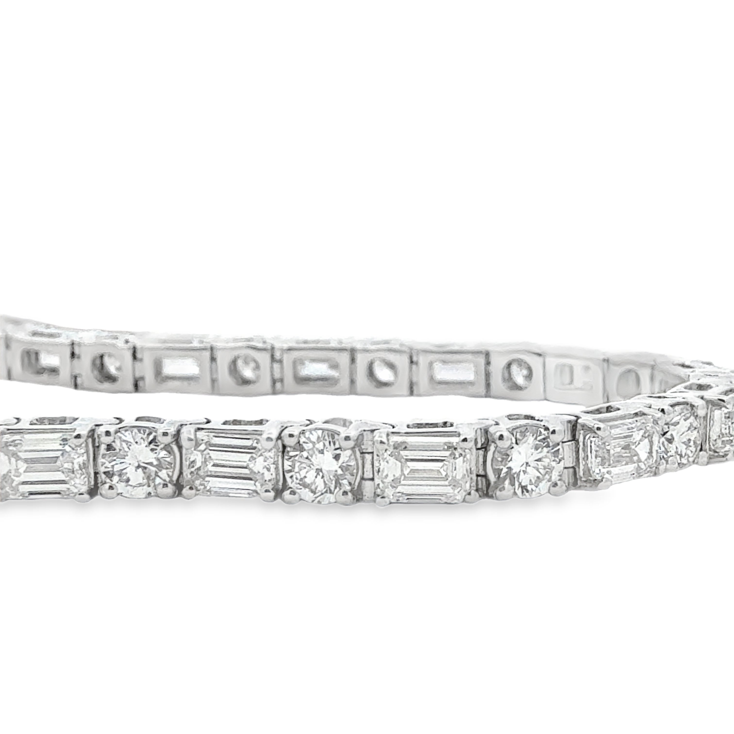 Round and Emerald Cut Tennis Bracelet