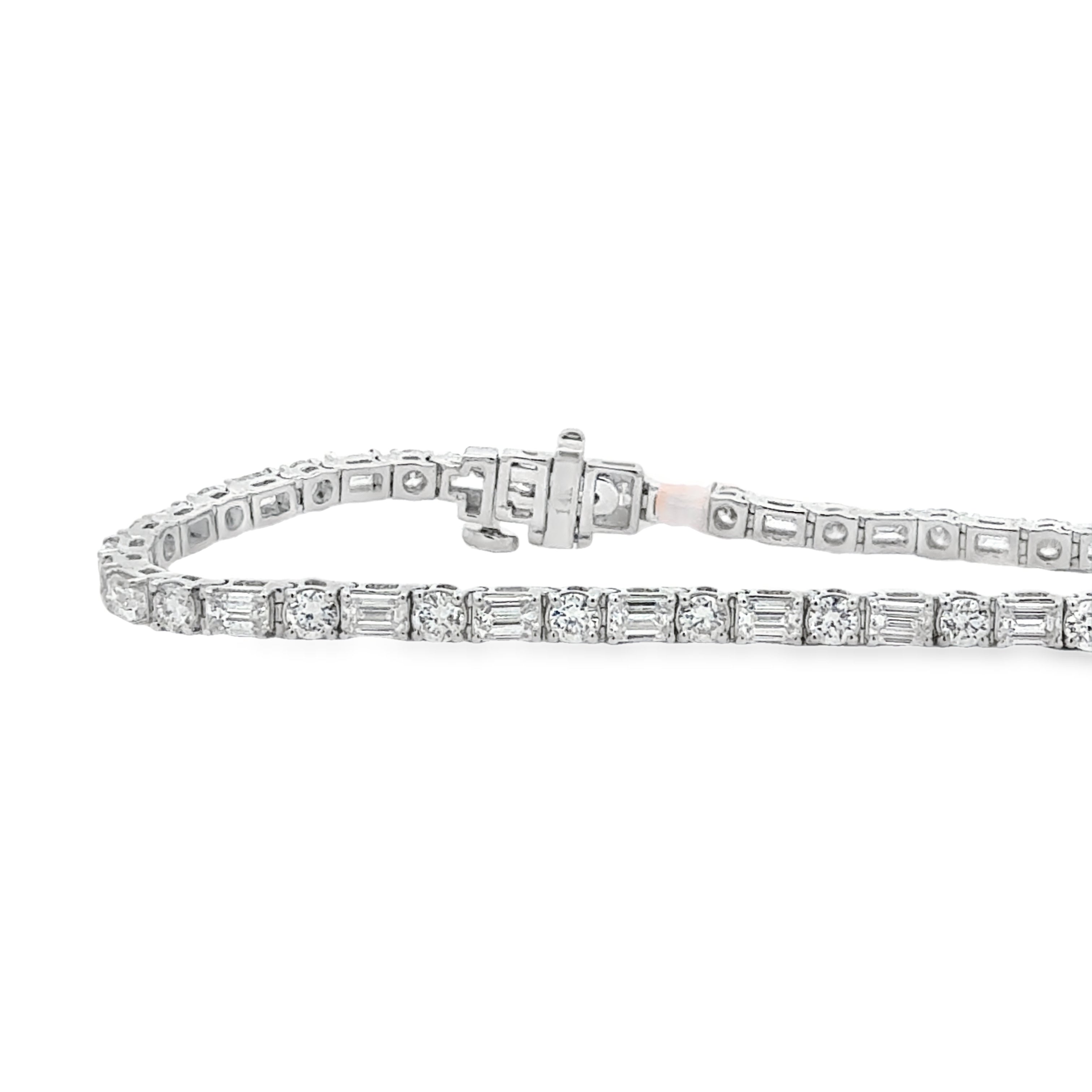 Round and Emerald Cut Tennis Bracelet