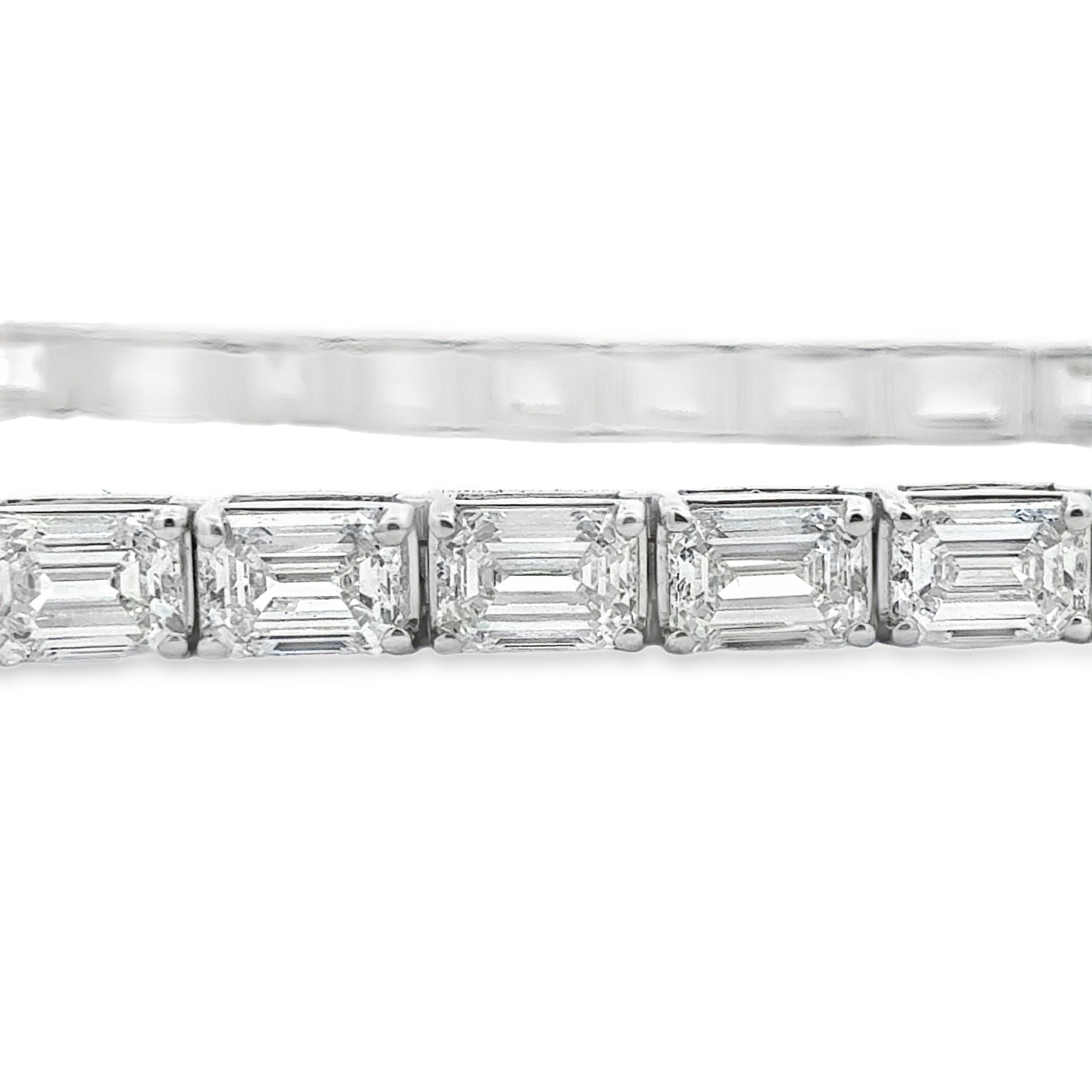 East-West Emerald Cut Tennis Bracelet