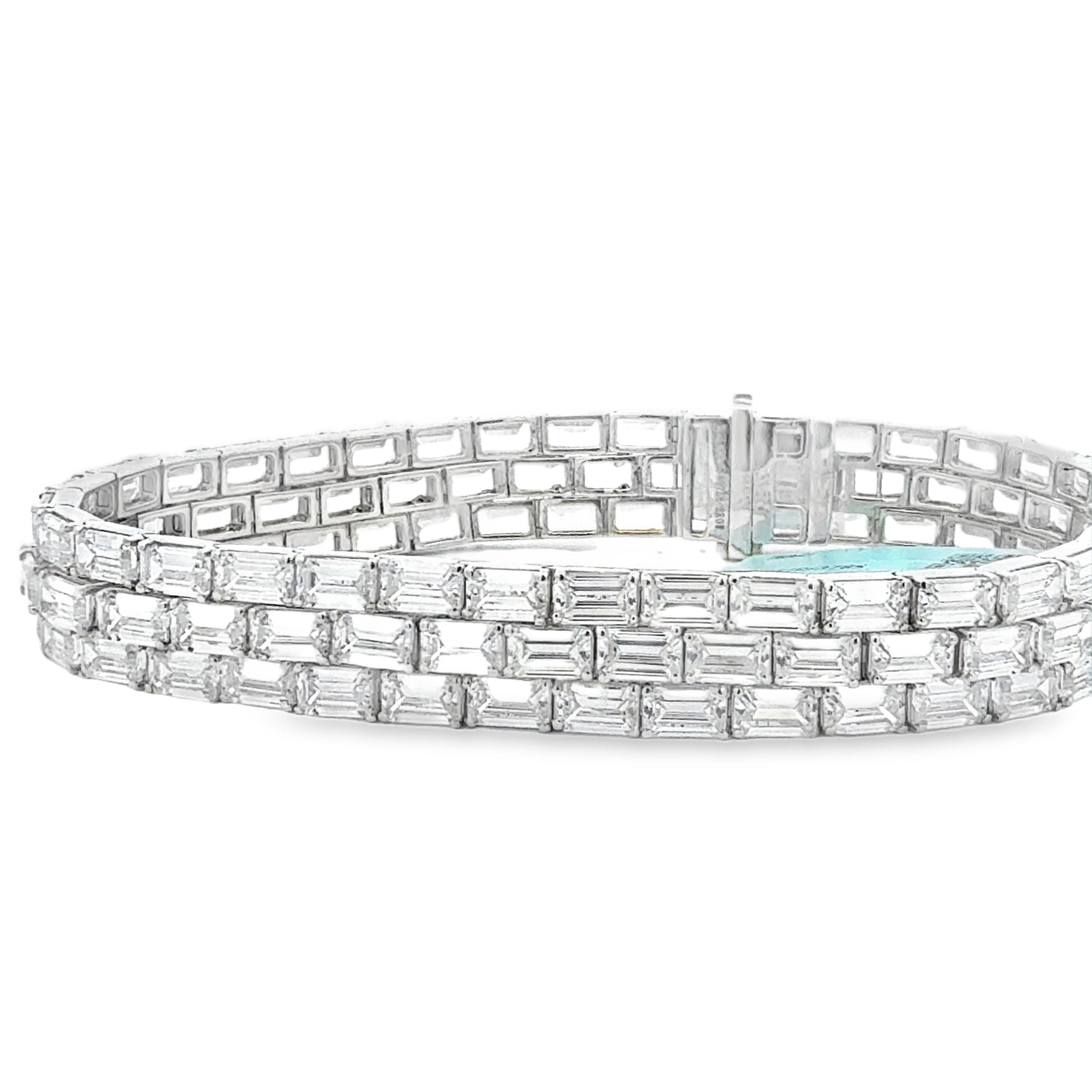 Triple-Row Emerald Cut Bracelet