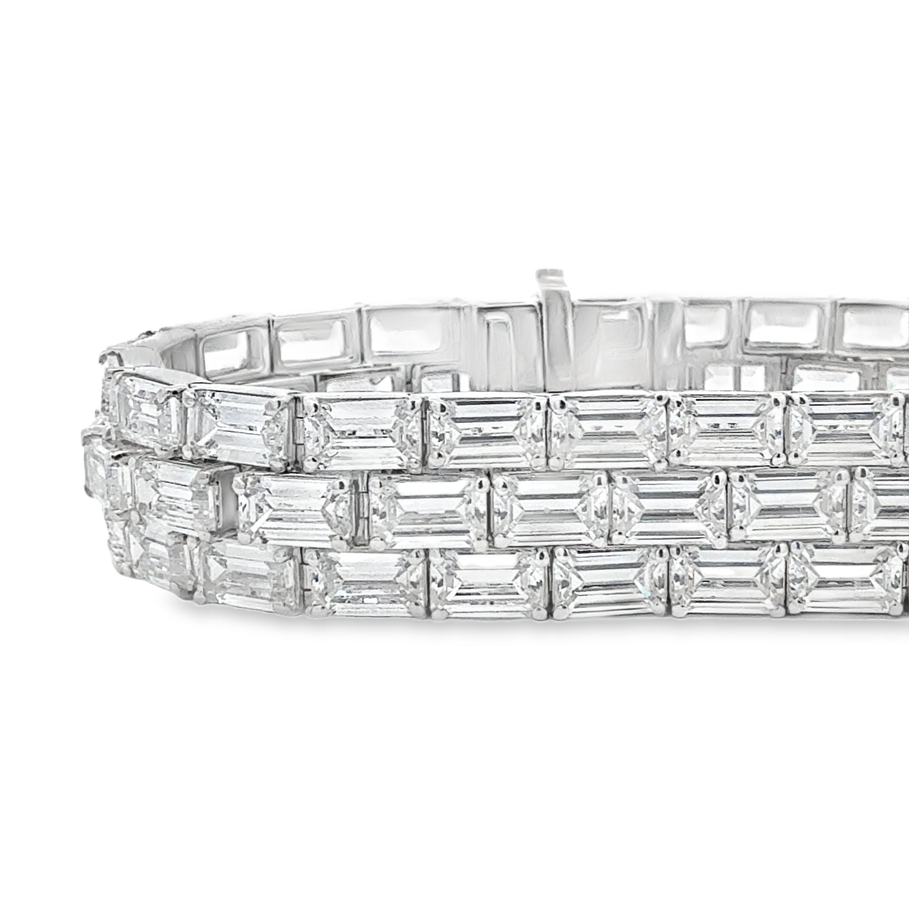 Triple-Row Emerald Cut Bracelet