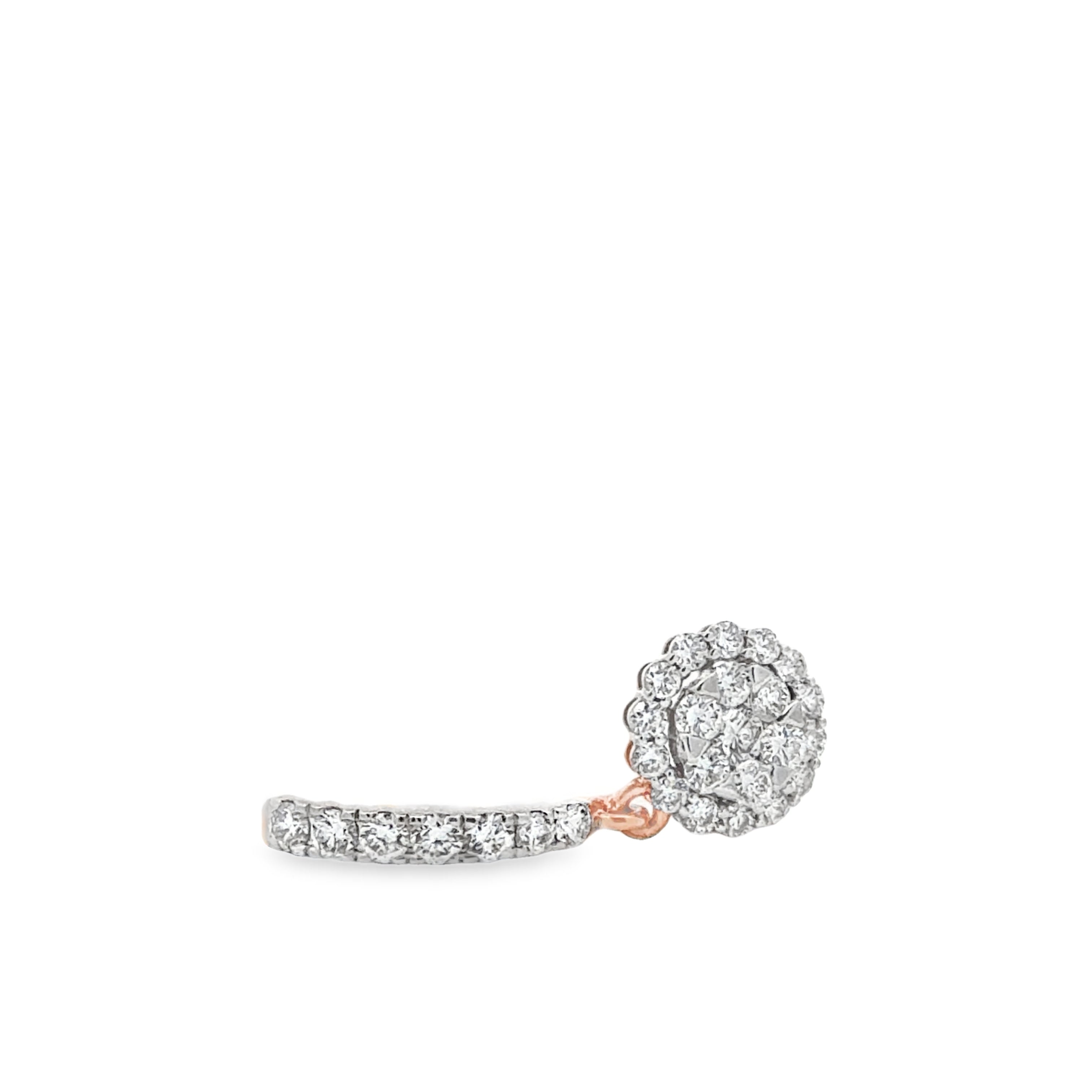 Pavé Round Dangle Hoops