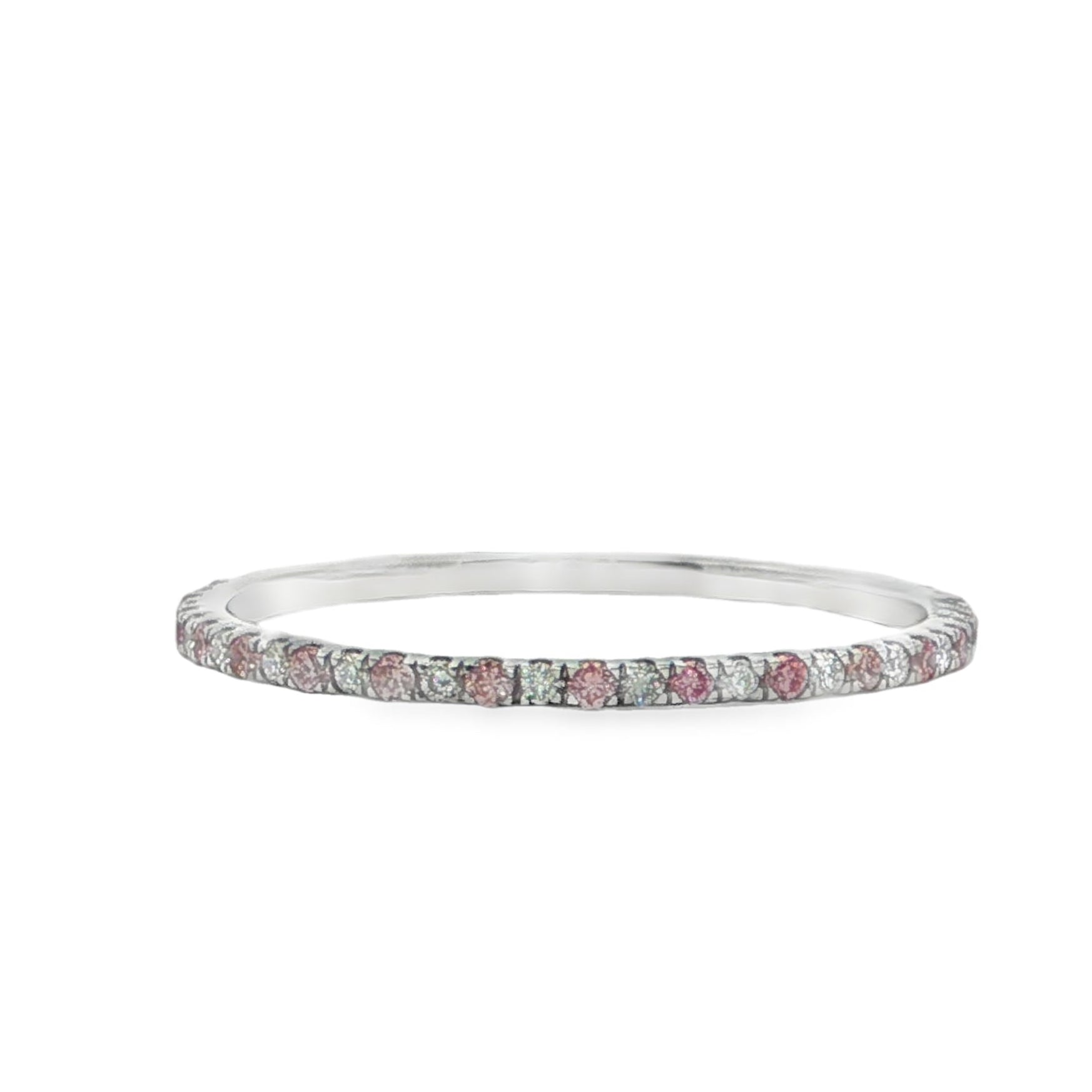 Micro Pavé White and Pink Band