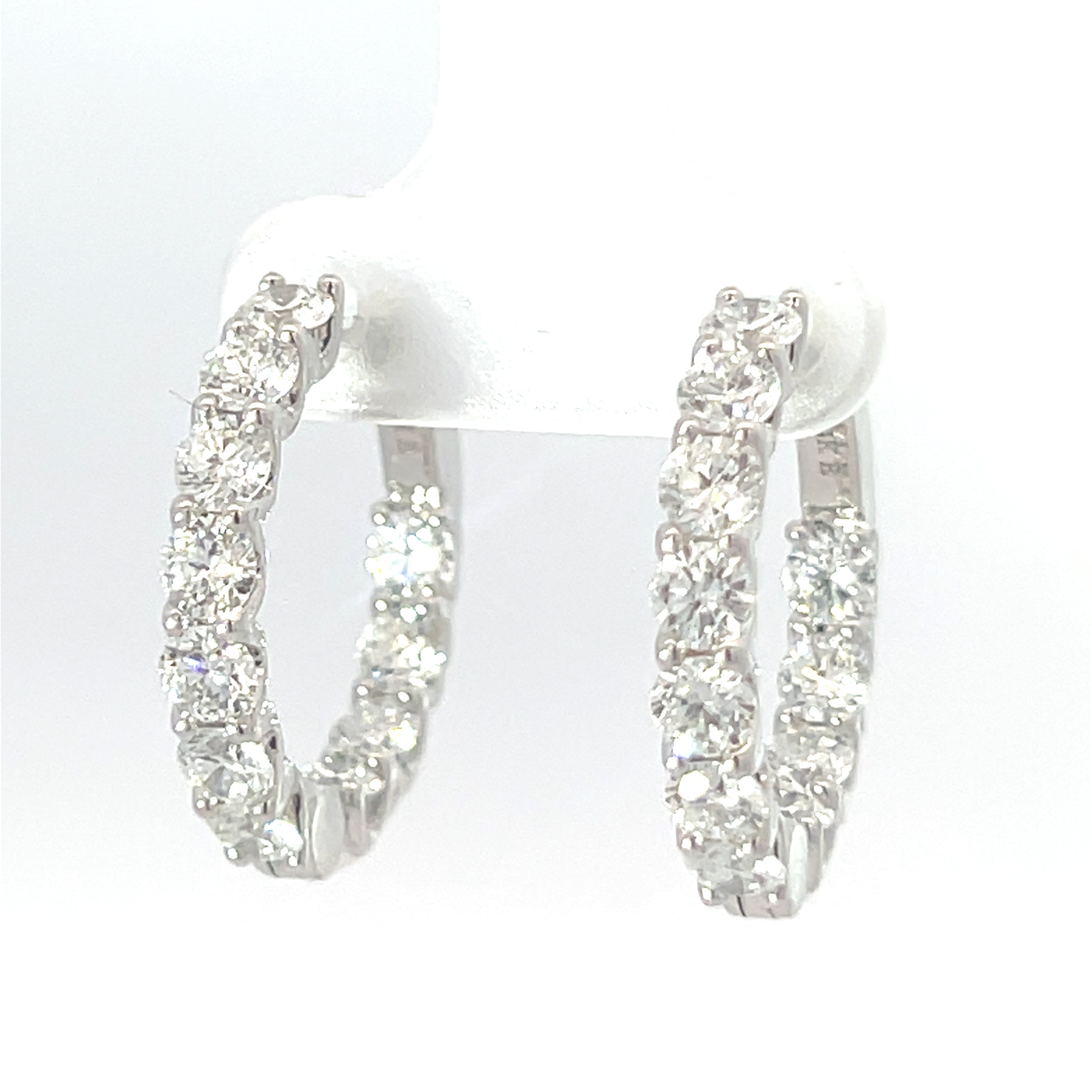 14k 15mm Inside-Outside Lab Diamond Hoops