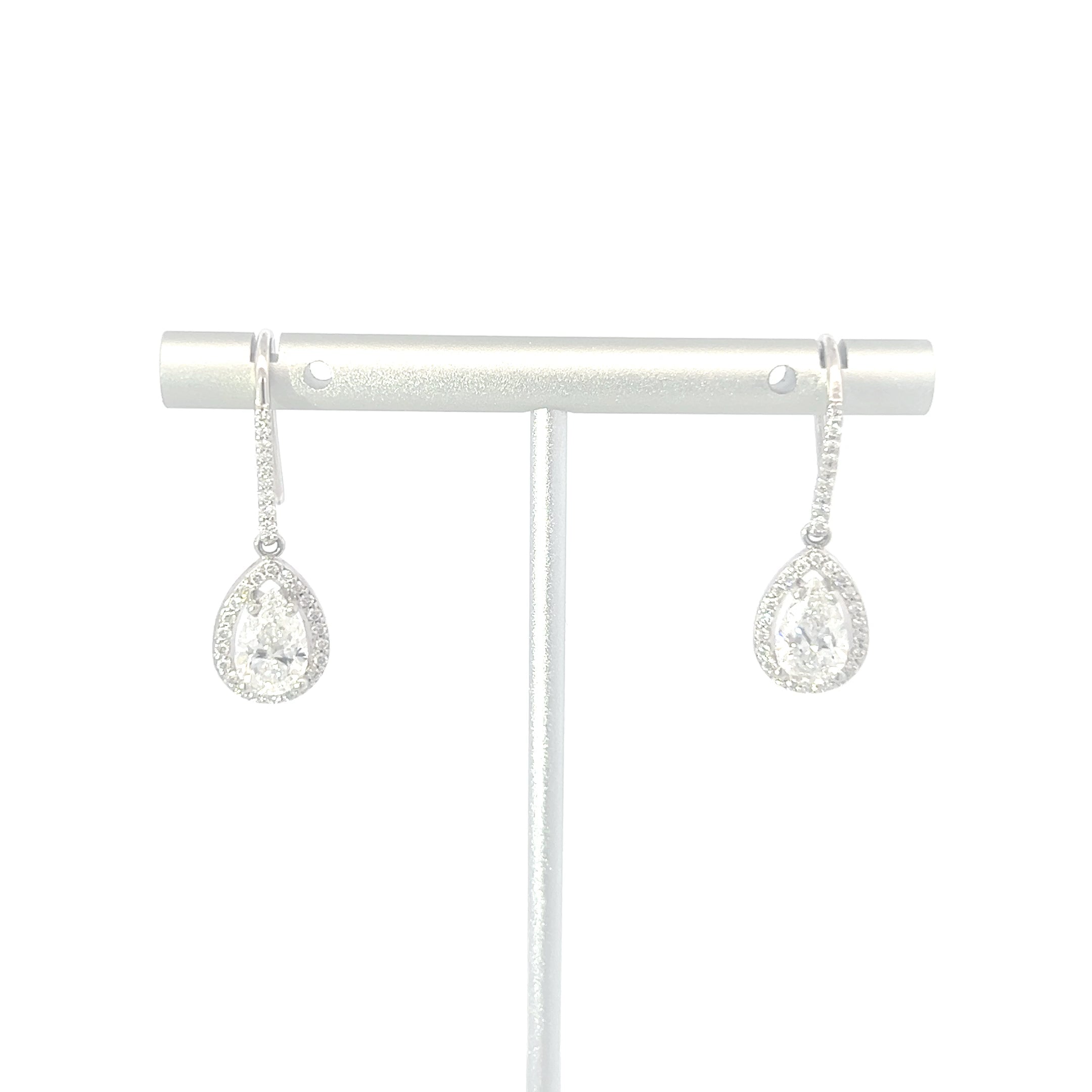 Pear Drop Halo Earrings