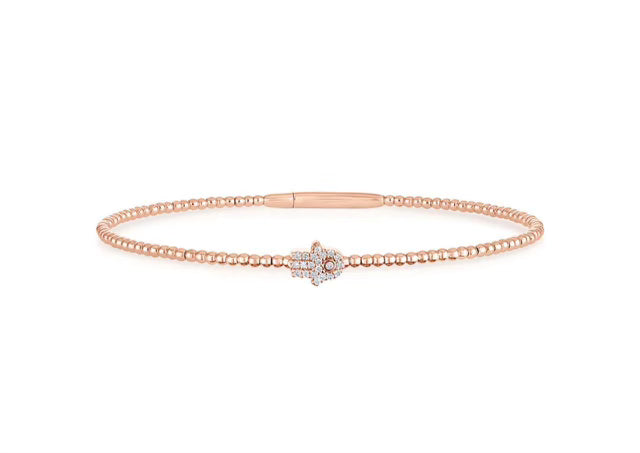 Lab Diamond Hamsa Flexible Bangle