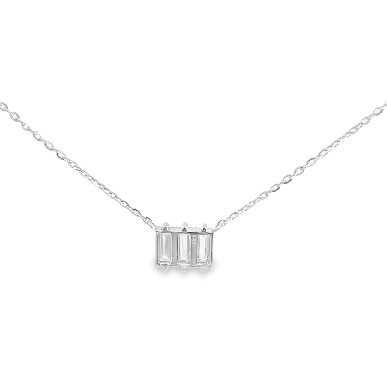 1.14CTW Lab Diamond Baguette Bar Pendant