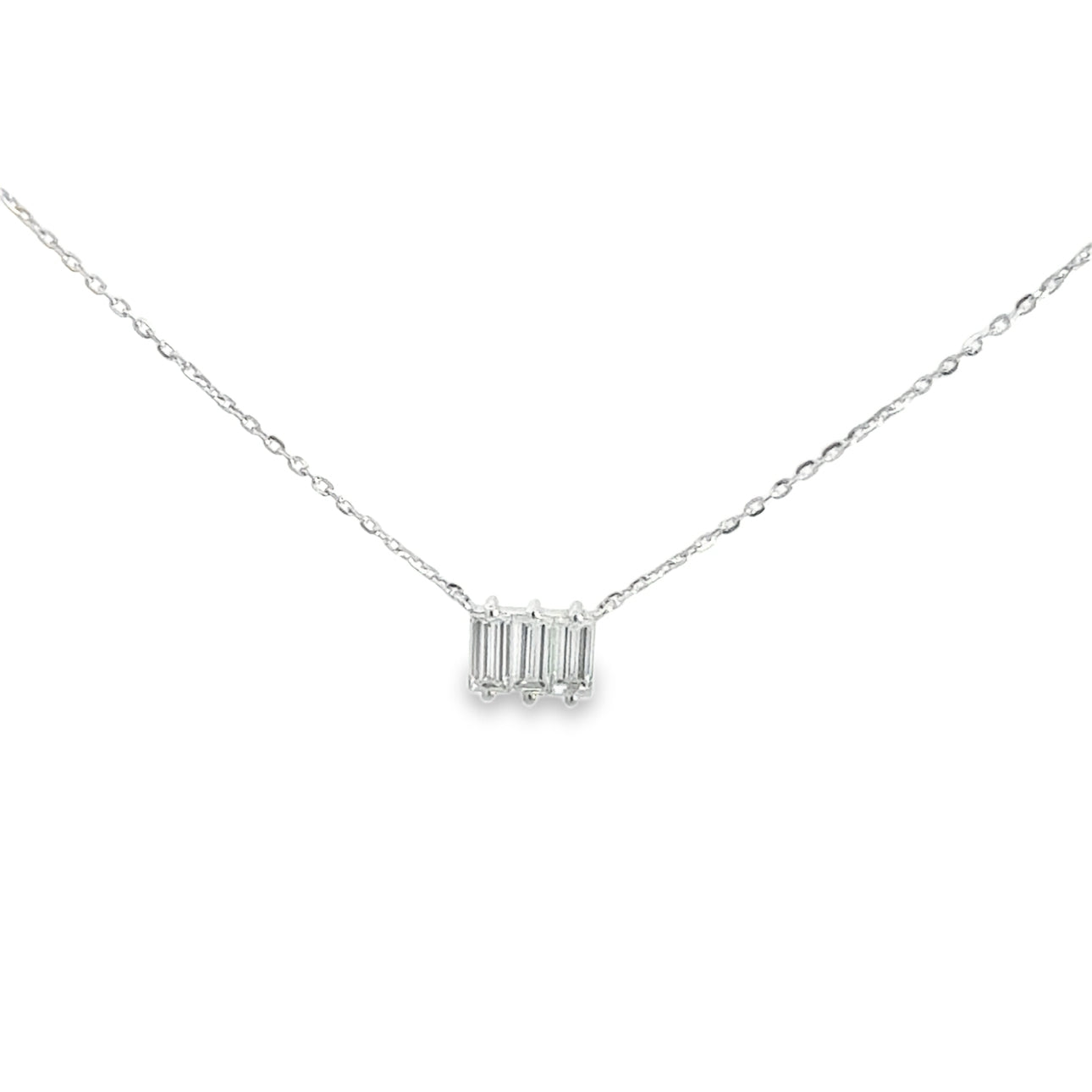 1.14CTW Lab Diamond Baguette Bar Pendant