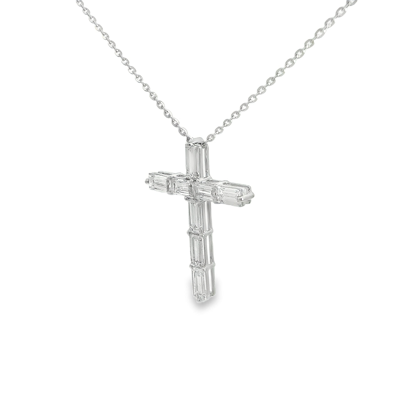 2.63CTW Baguette Cross Pendant