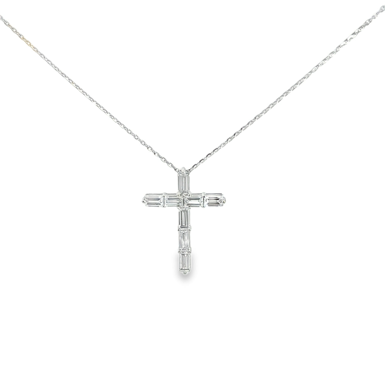 2.63CTW Baguette Cross Pendant