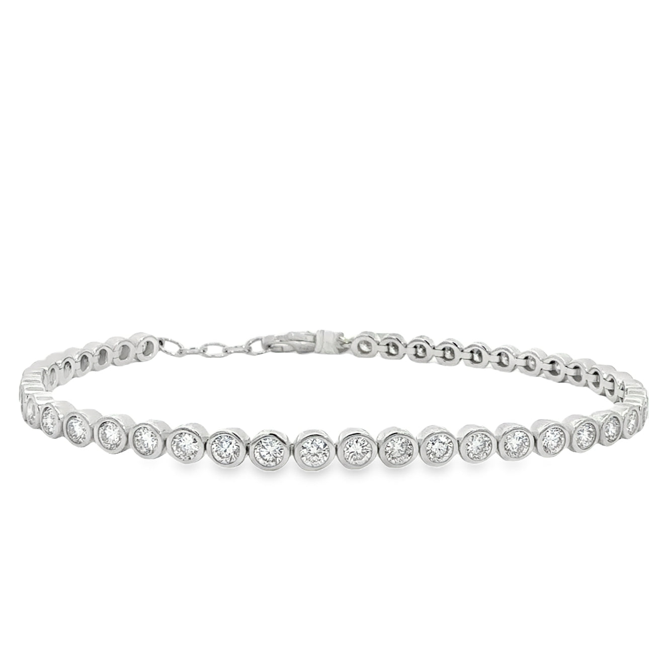 3.00ctw Bezel-Set Round Lab Diamond Bracelet