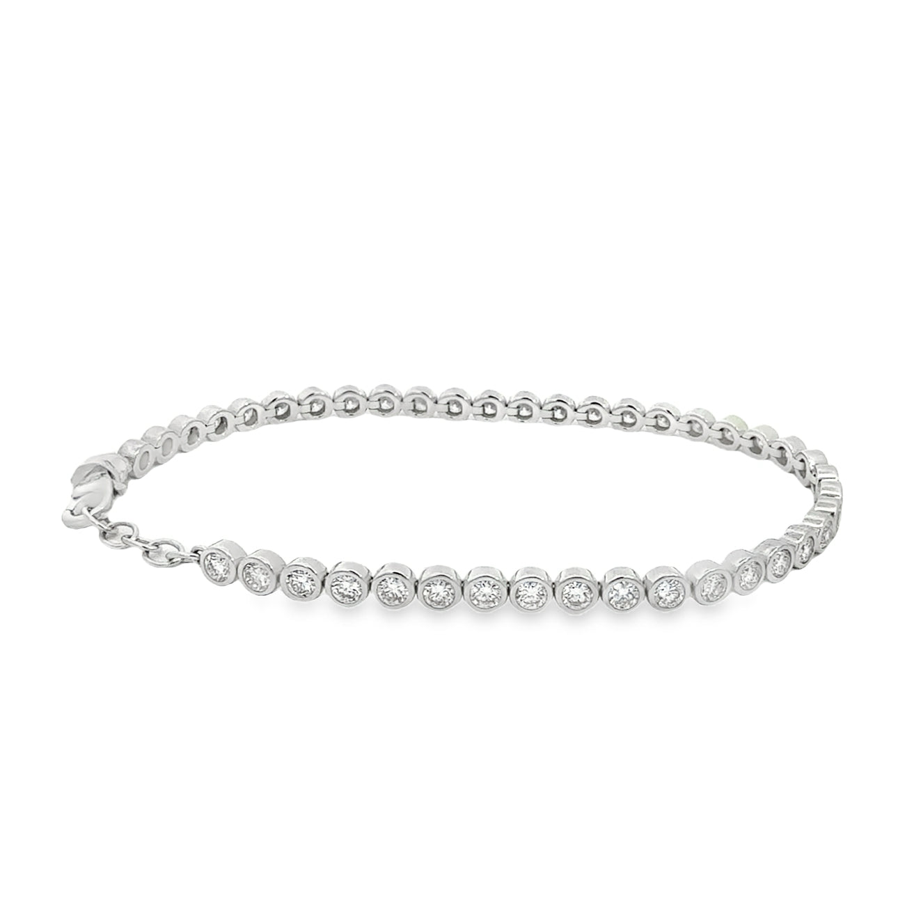 3.00ctw Bezel-Set Round Lab Diamond Bracelet