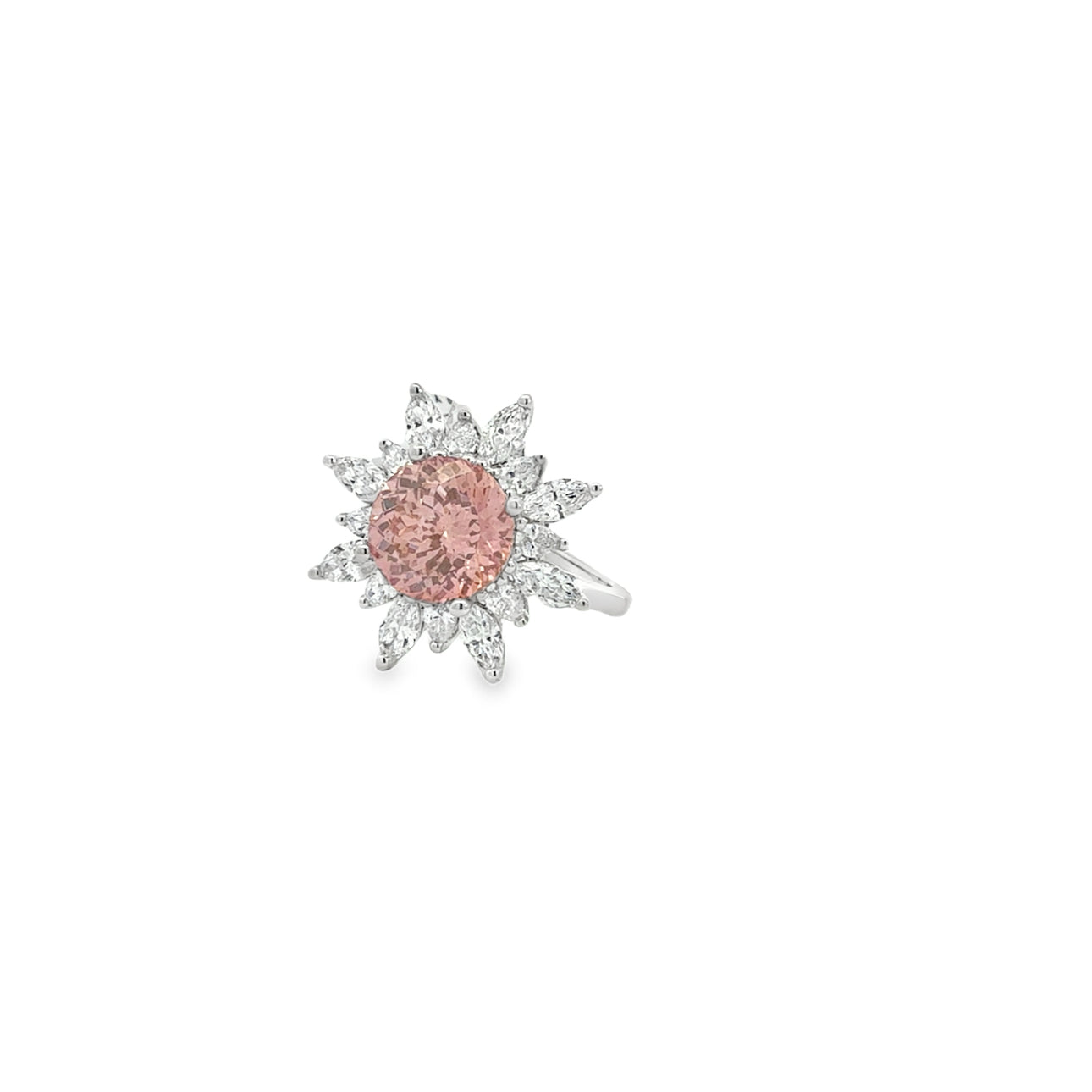 3.10CT Pink Portuguese cut Lab Diamond Cocktail Ring