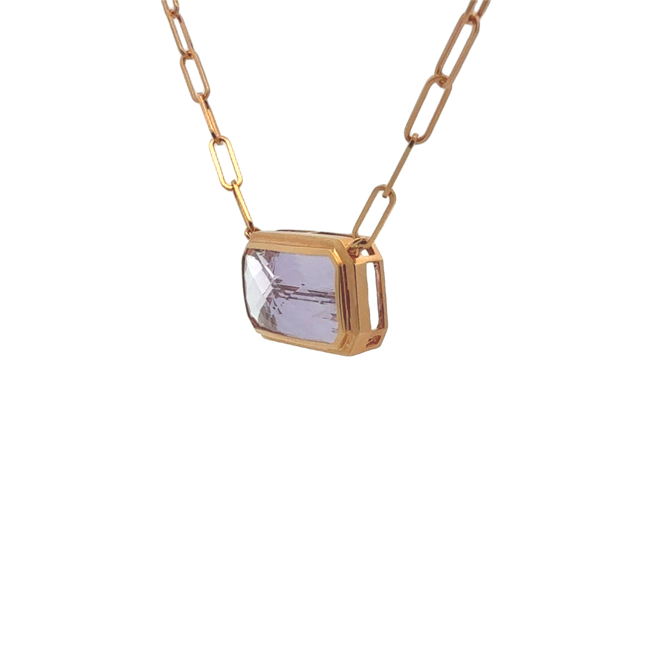 7.83CT Checker Cut East-West Bezel Necklace