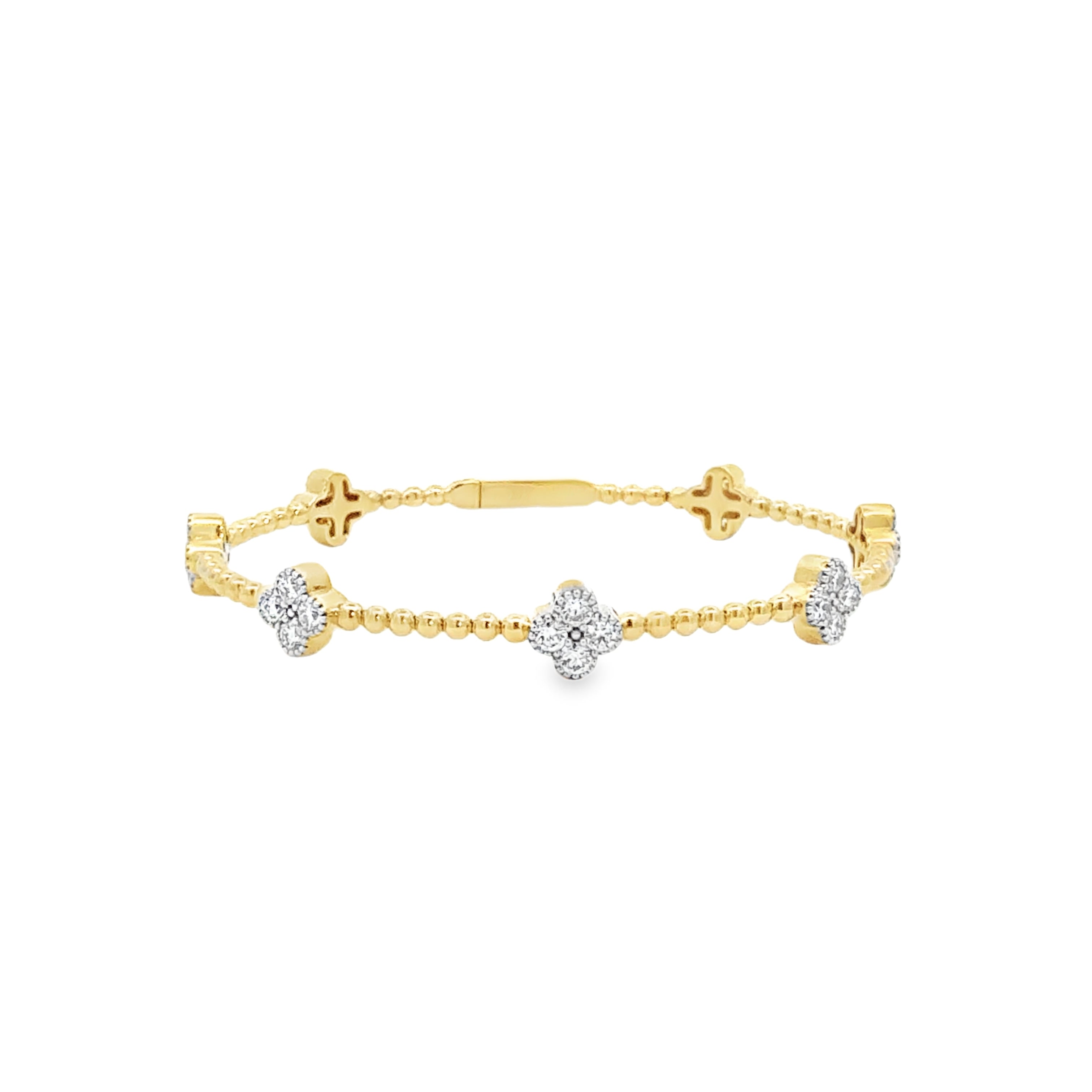 2.00ctw Bead and Flower Flexible Bangle