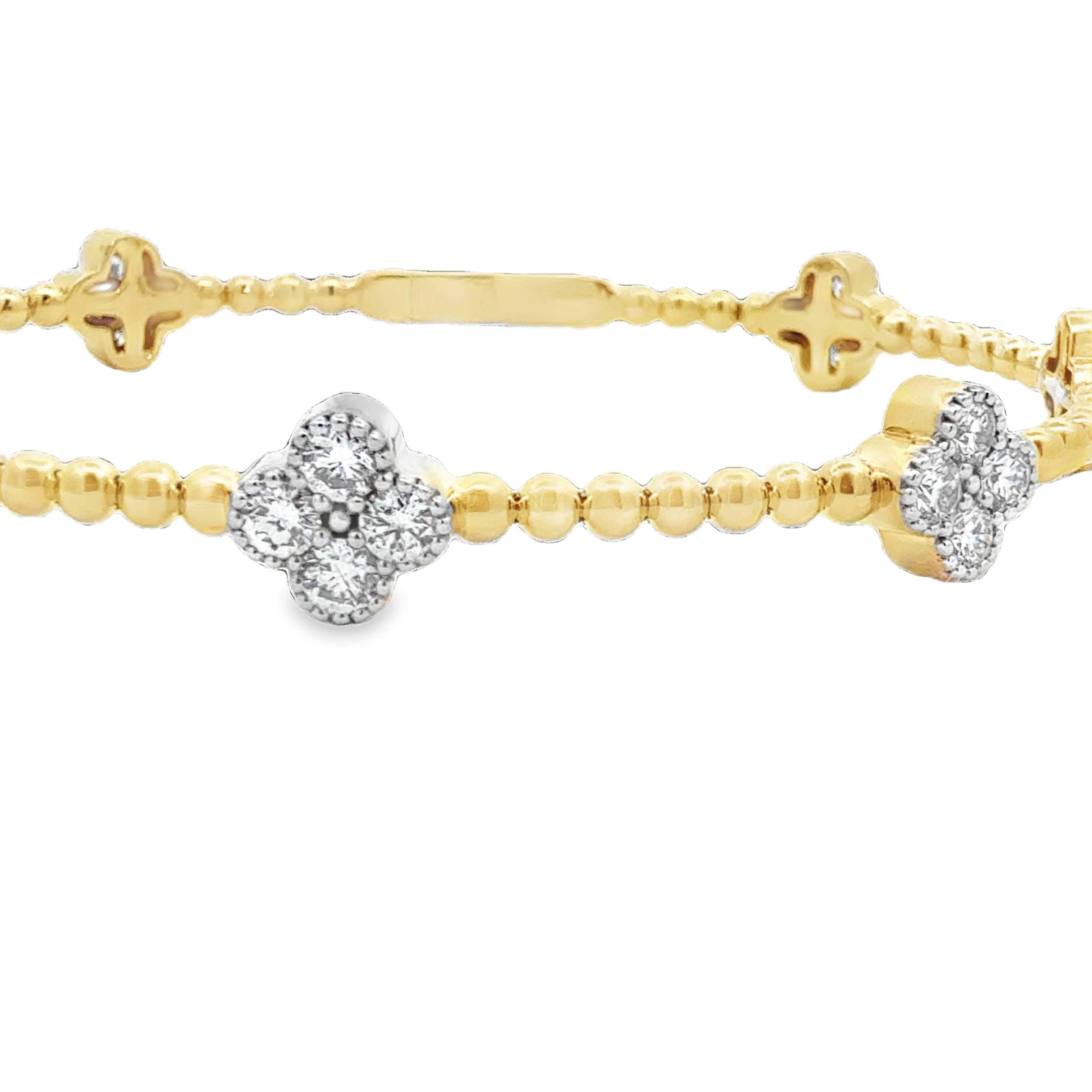 2.00ctw Bead and Flower Flexible Bangle