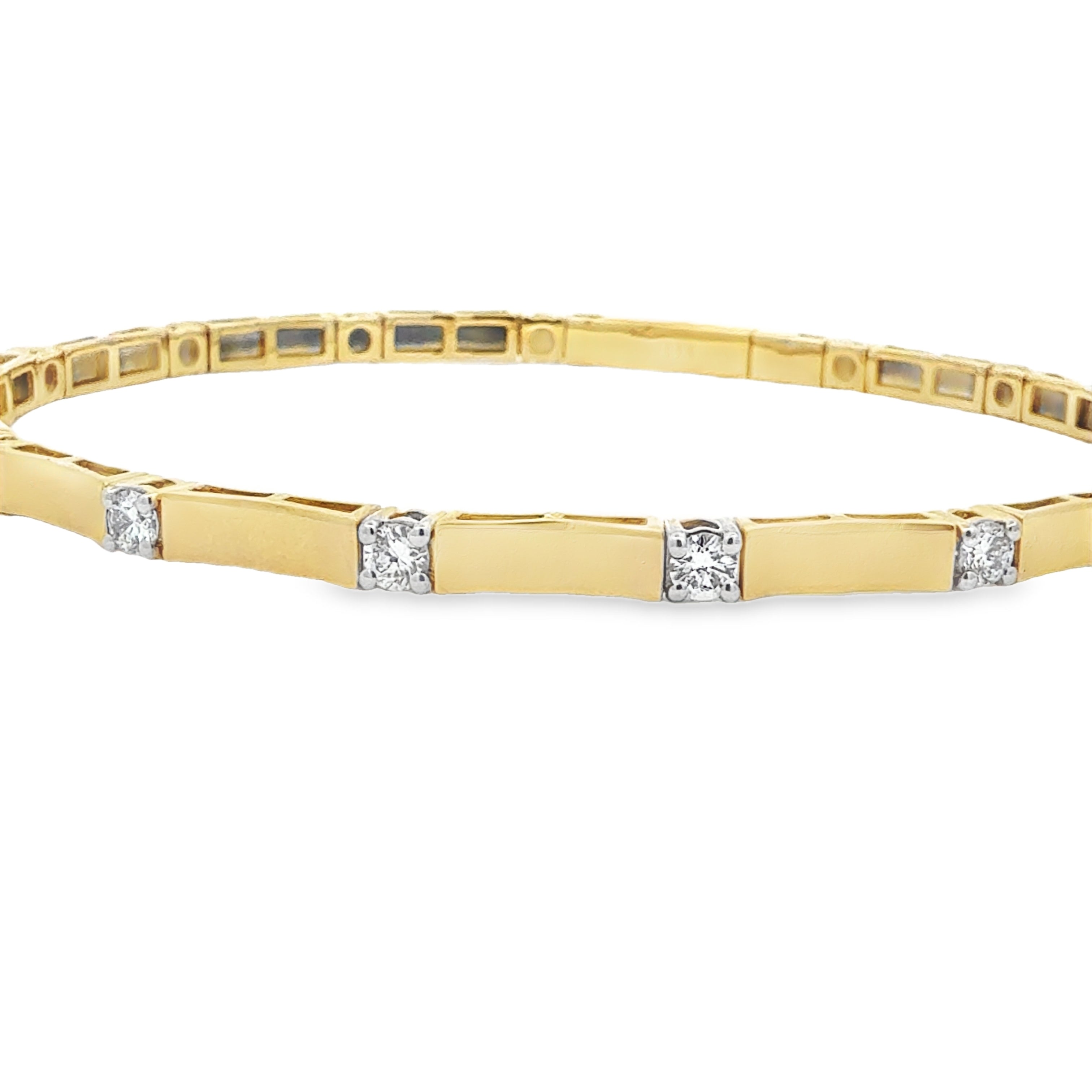 Alternating Diamond Flexible Bangle