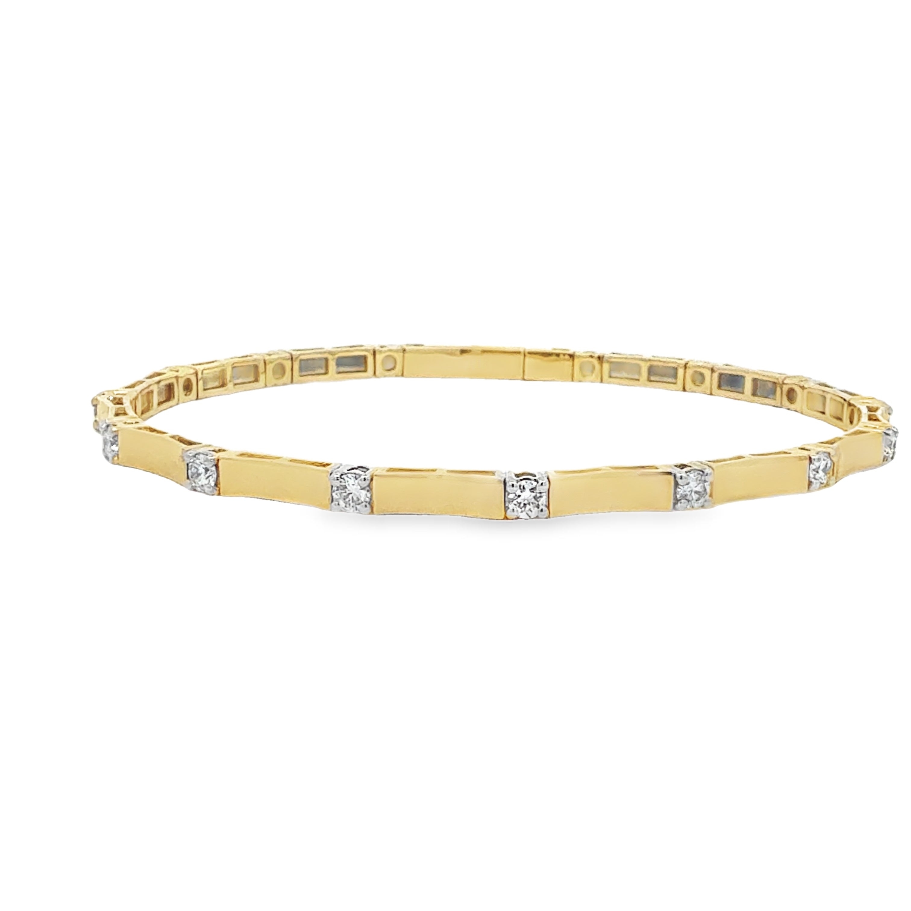 Alternating Diamond Flexible Bangle