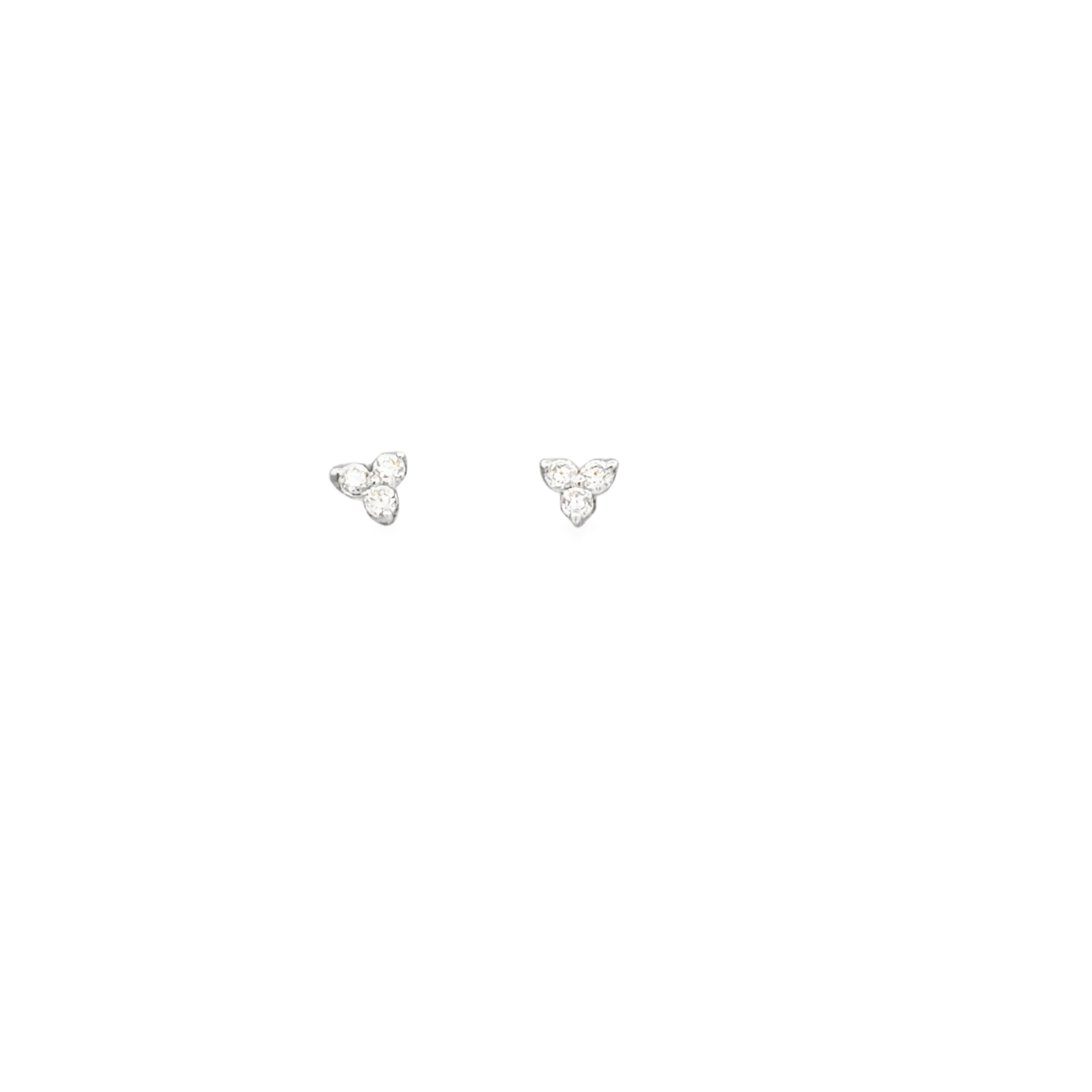 Petite Three Stone Stud
