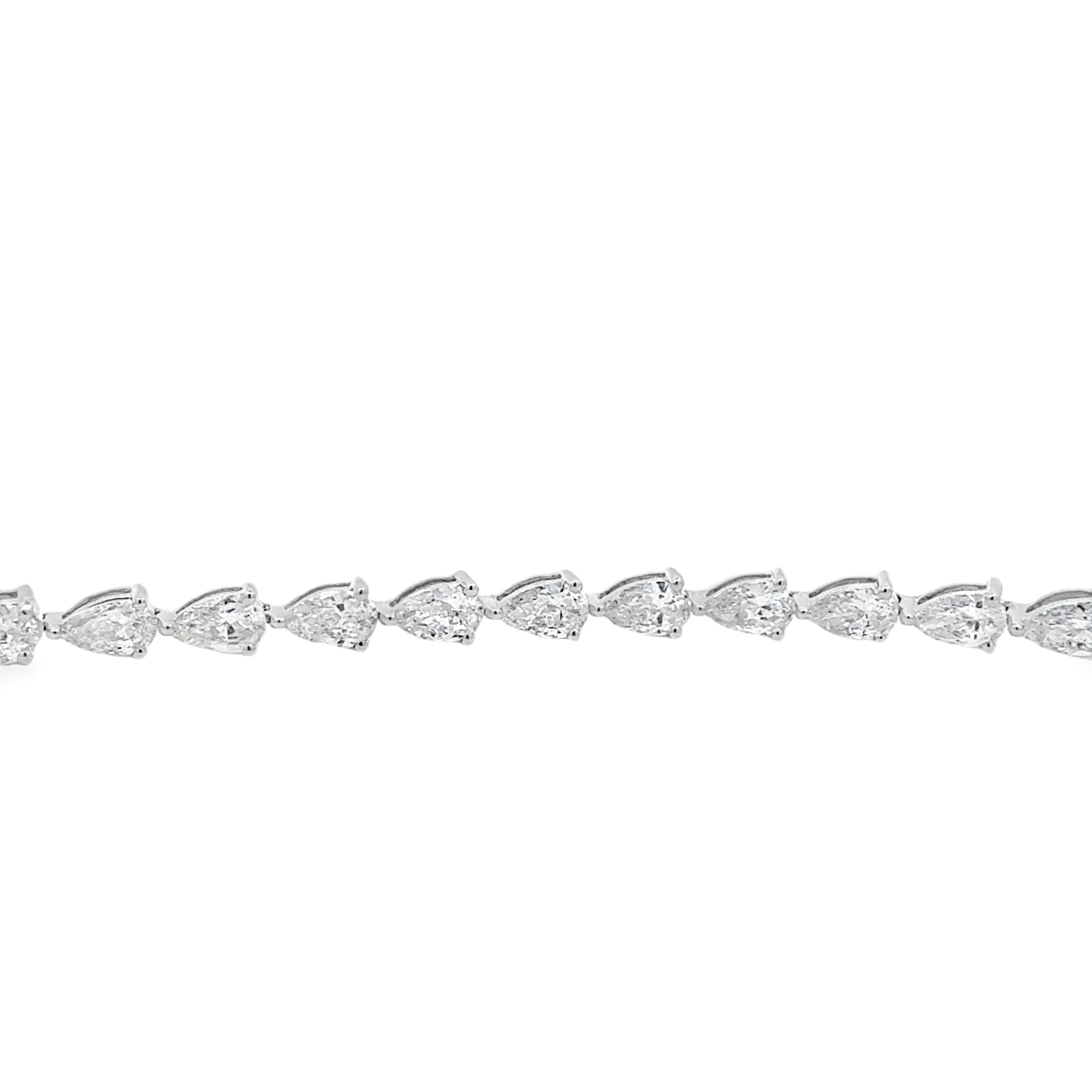 4.31CTW Pear Tennis Bracelet