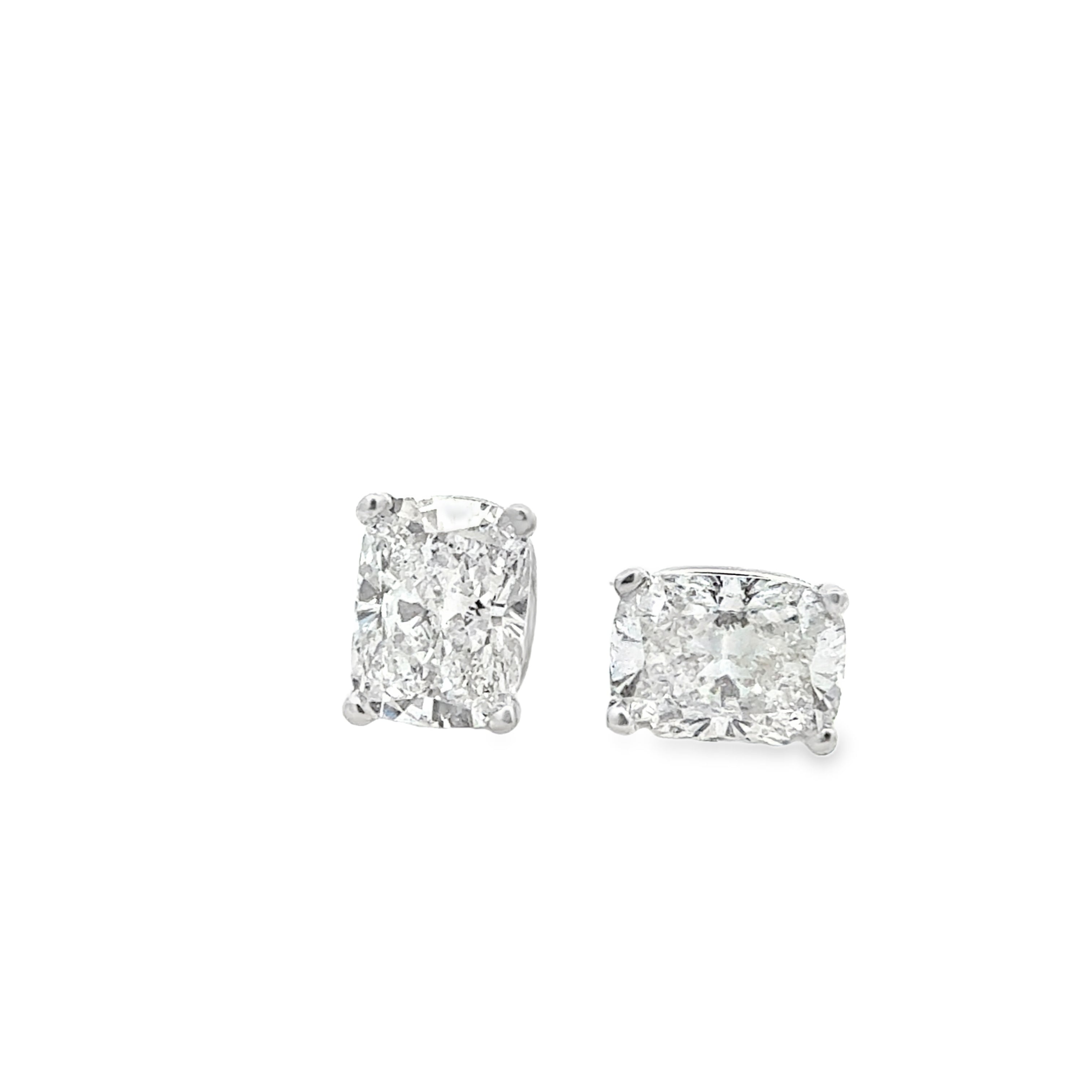 3.04ctw Elongated Cushion Studs