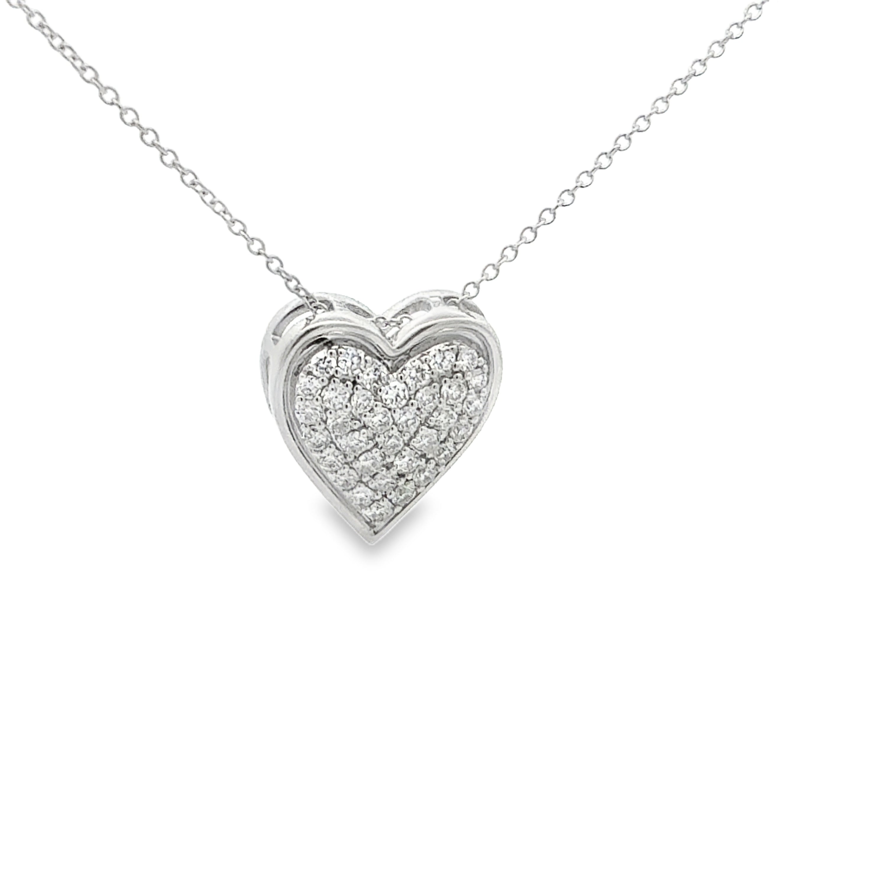 Pave Heart Slide Pendant