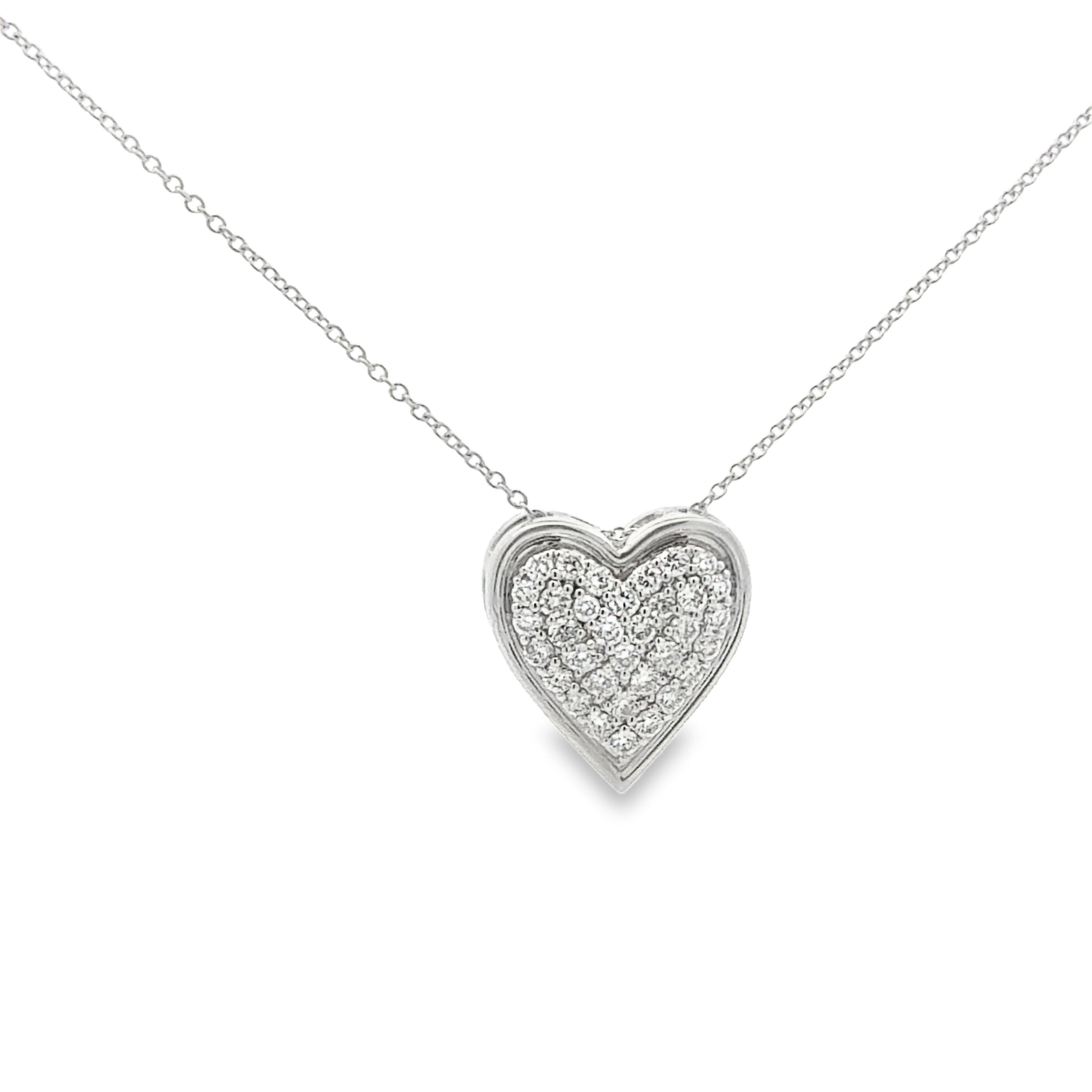 Pave Heart Slide Pendant