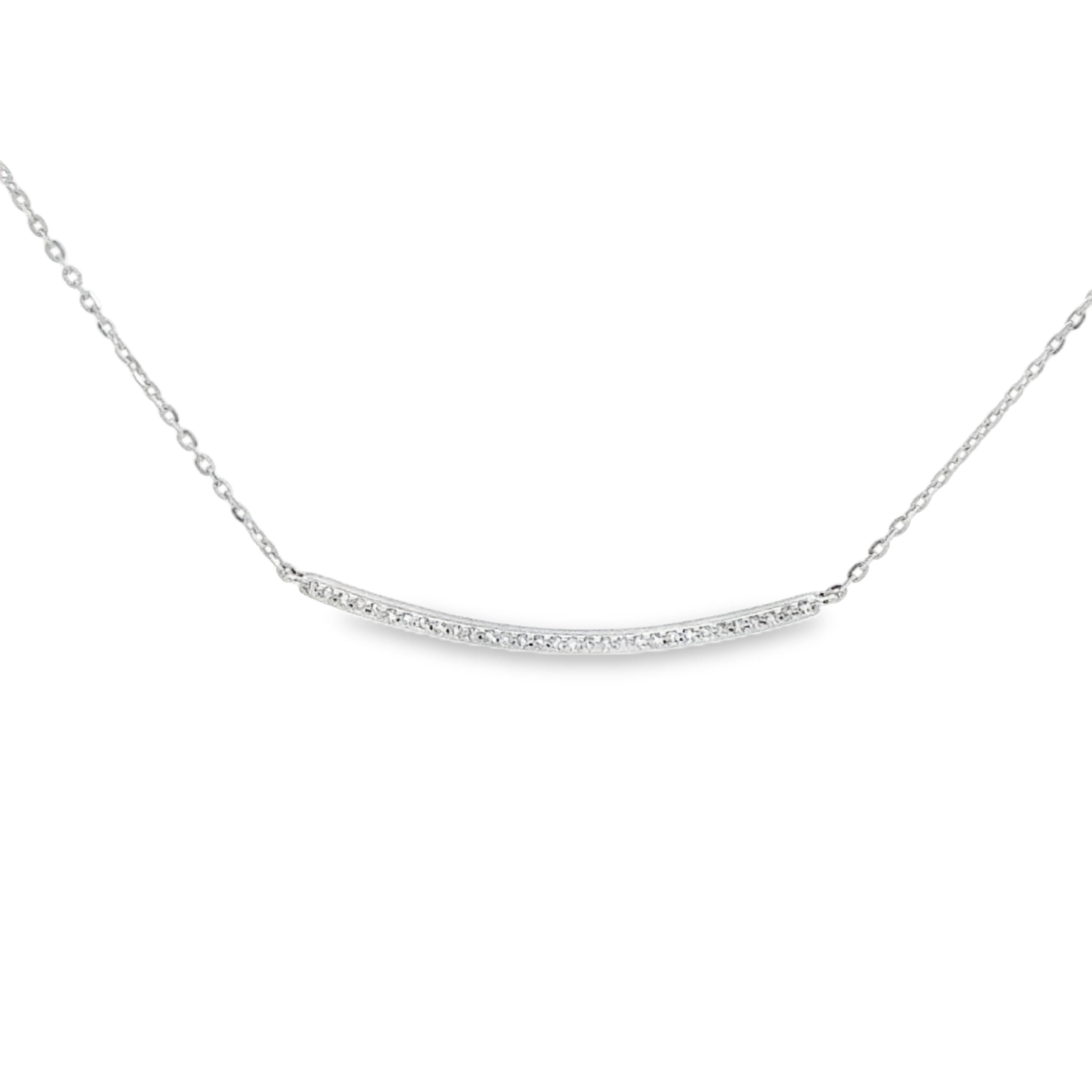 Natural Diamond Curve Bar Neckalce