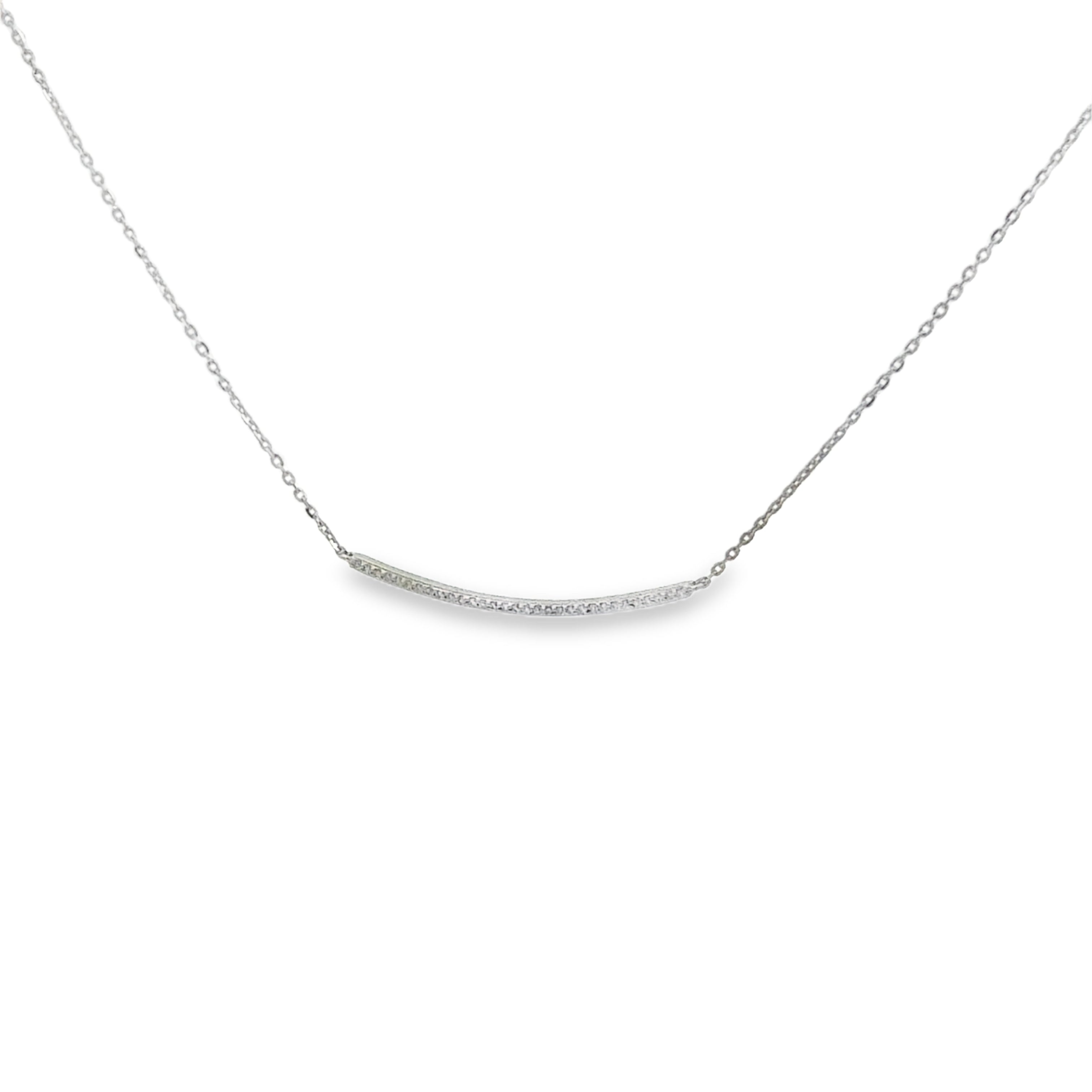 Natural Diamond Curve Bar Neckalce