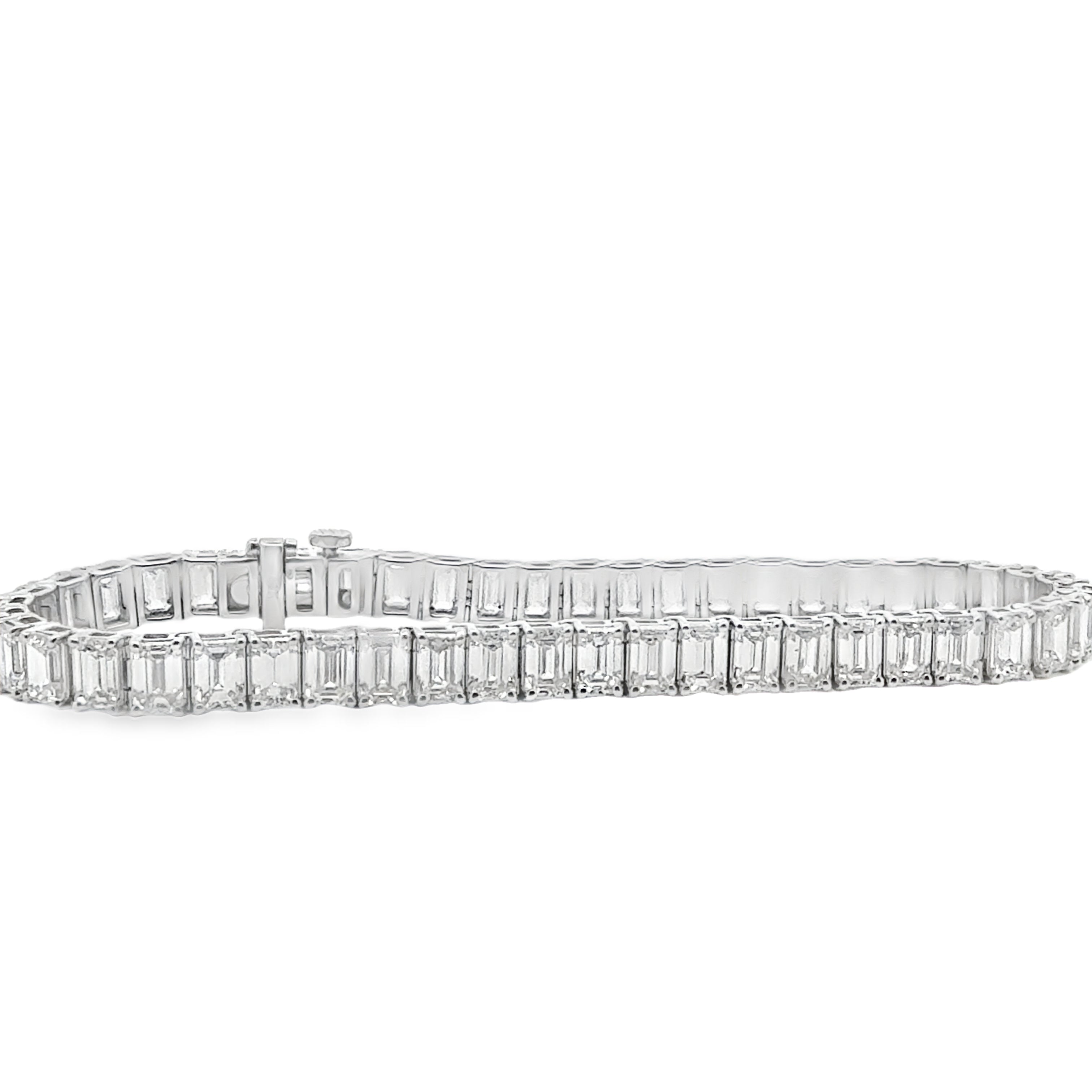 13.89ctw Emerald-Cut Lab Tennis Bracelet