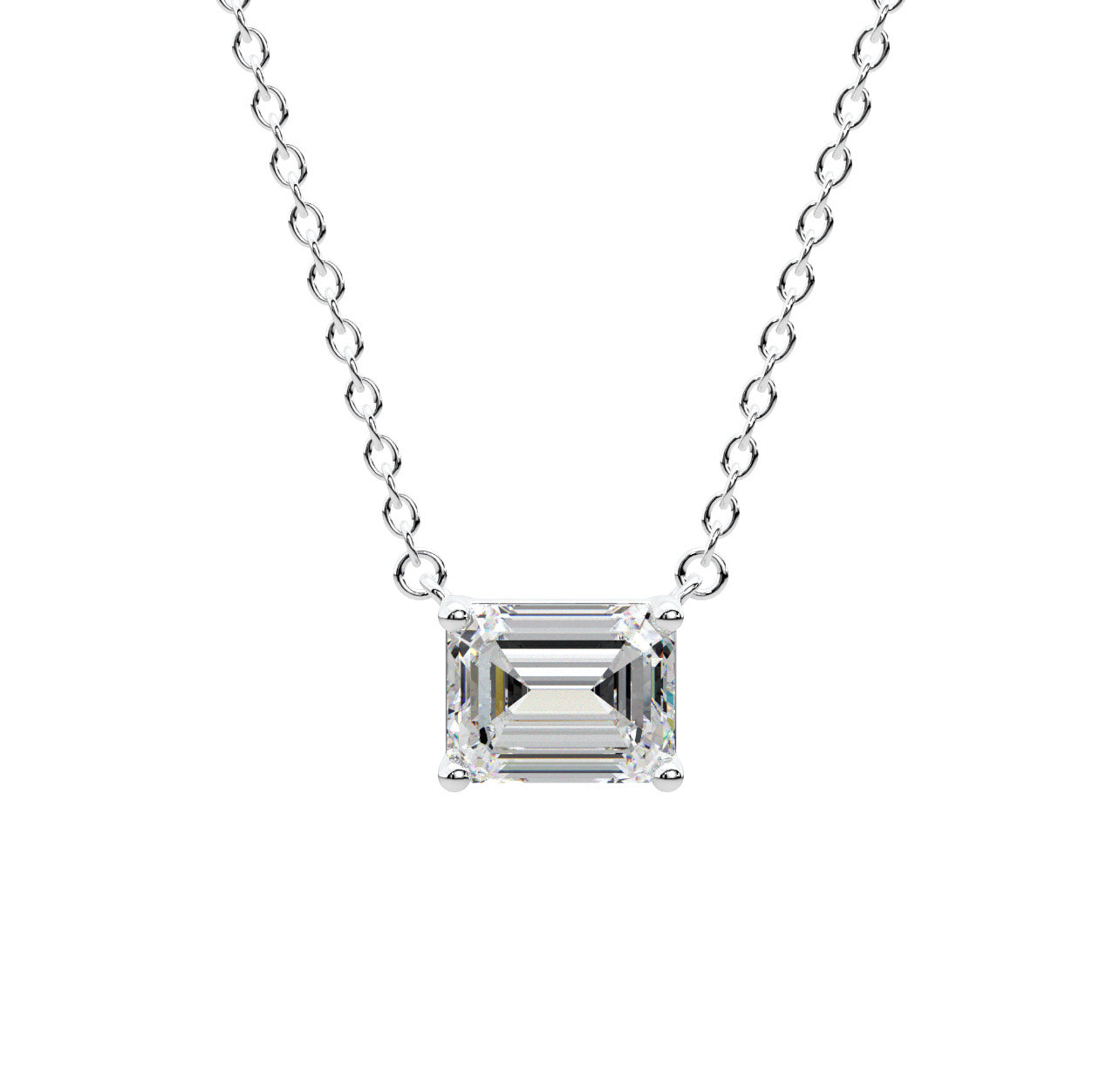 Emerald-Cut Solitaire Necklace