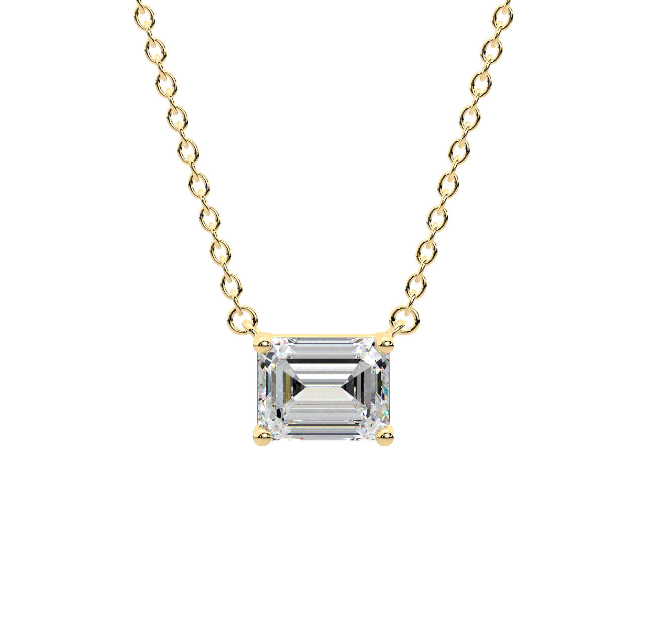 Emerald-Cut Solitaire Necklace