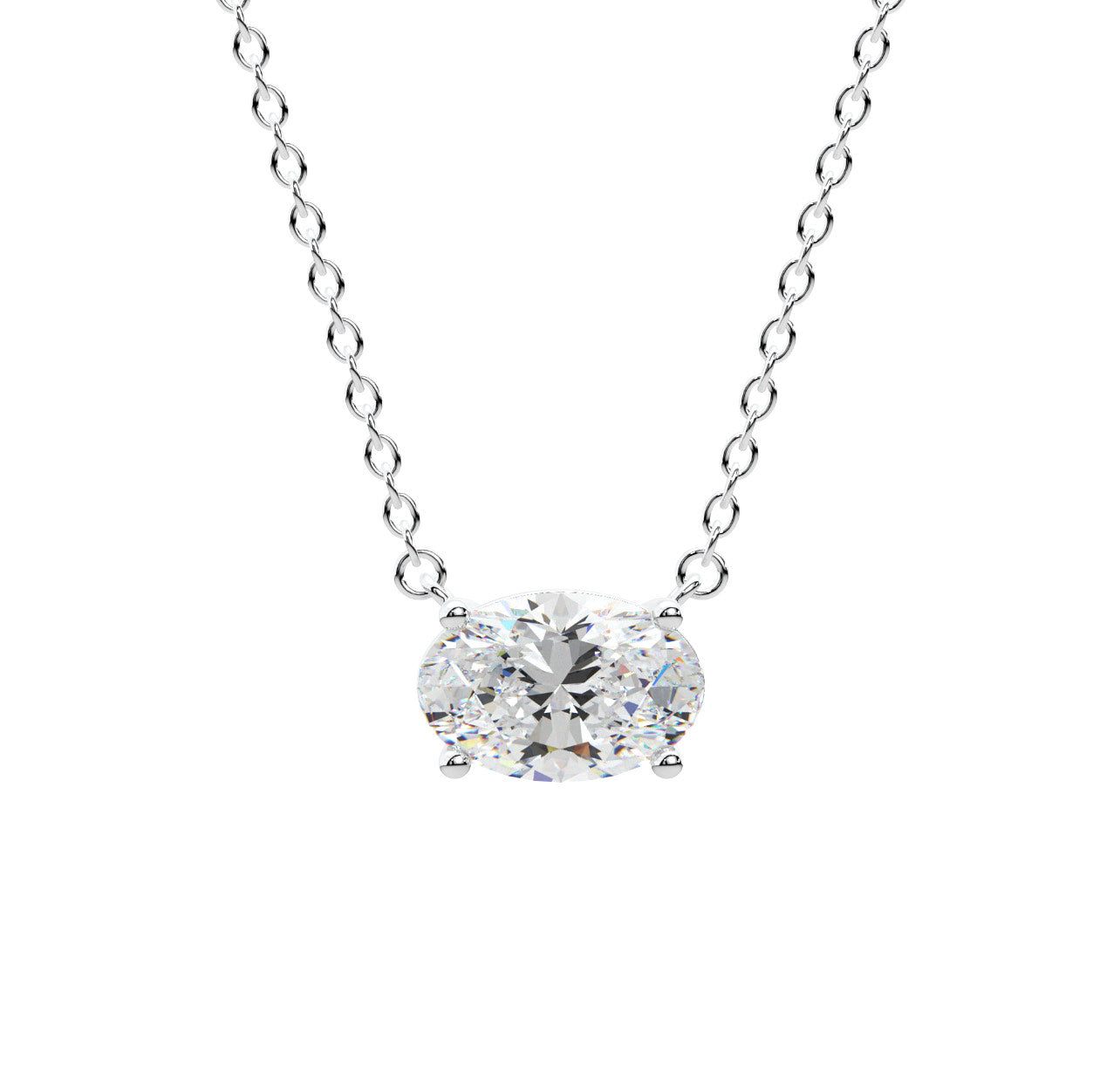 Oval Solitaire Necklace