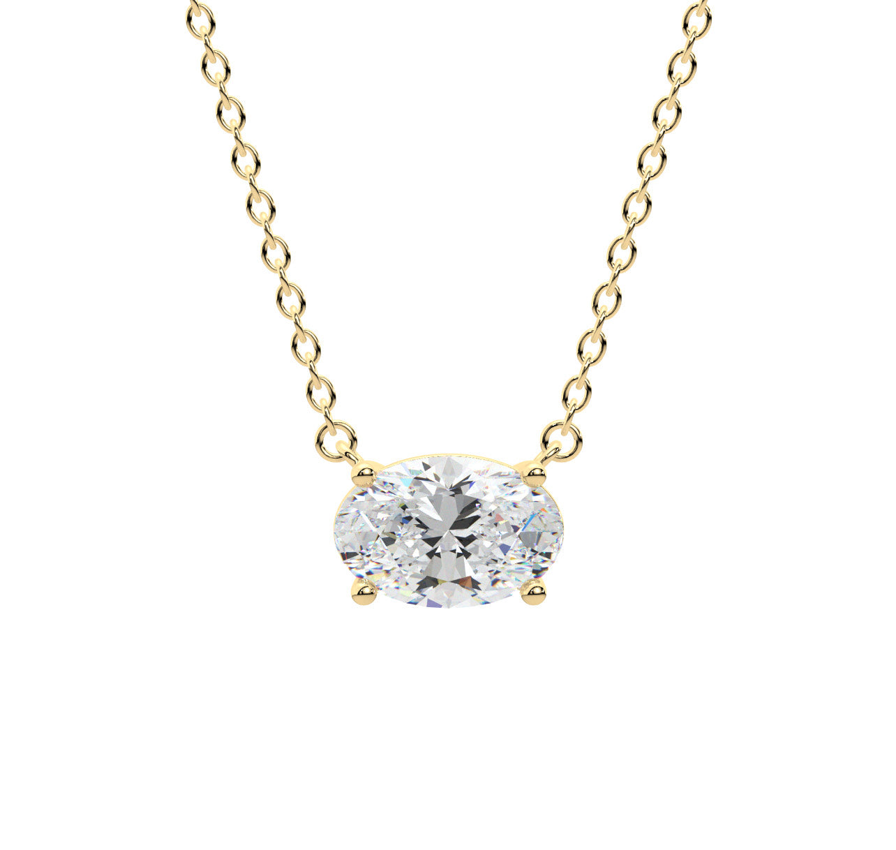 Oval Solitaire Necklace