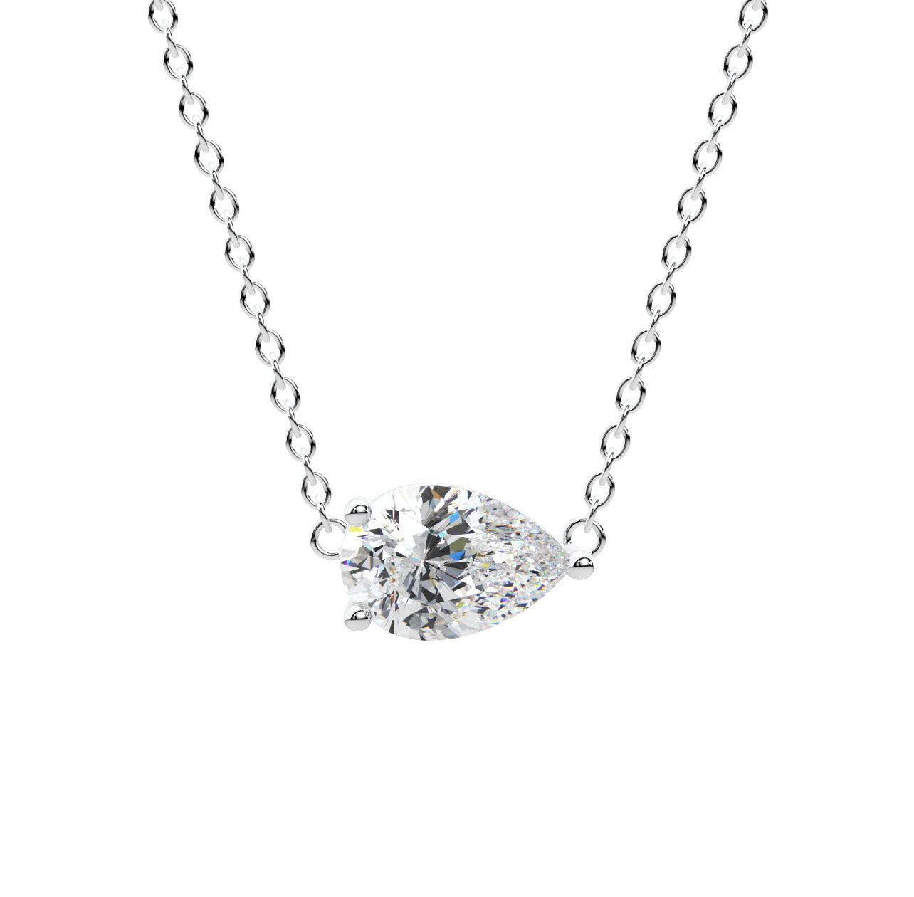 Pear Solitaire Necklace