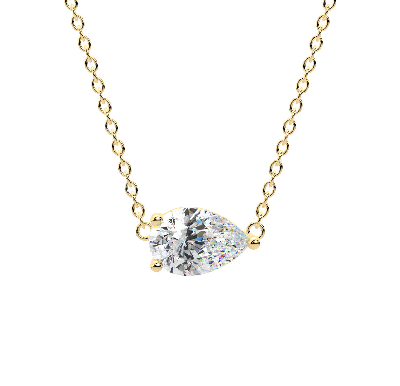 Pear Solitaire Necklace