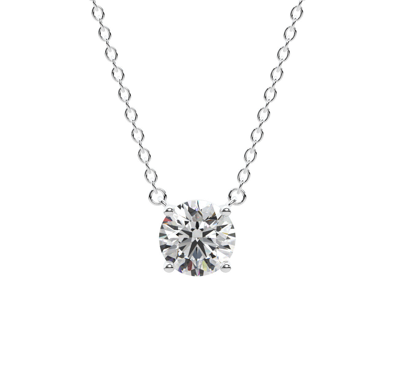 Round Solitaire Necklace