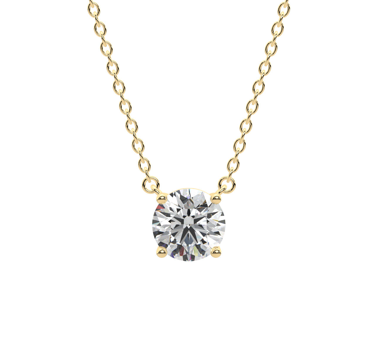 Round Solitaire Necklace