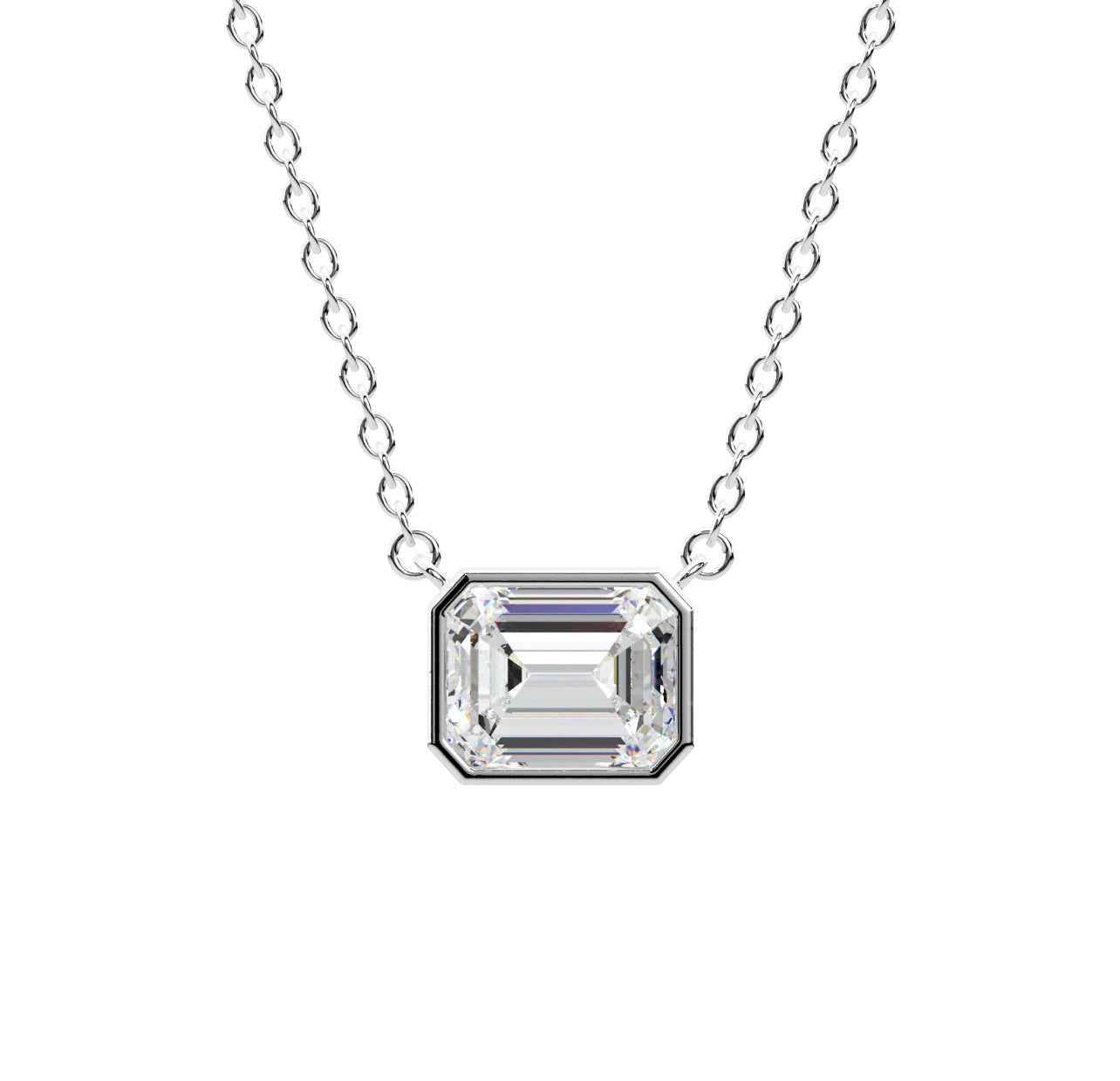 Emerald Bezel Necklace