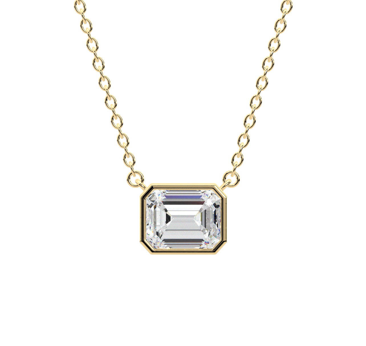 Emerald Bezel Necklace