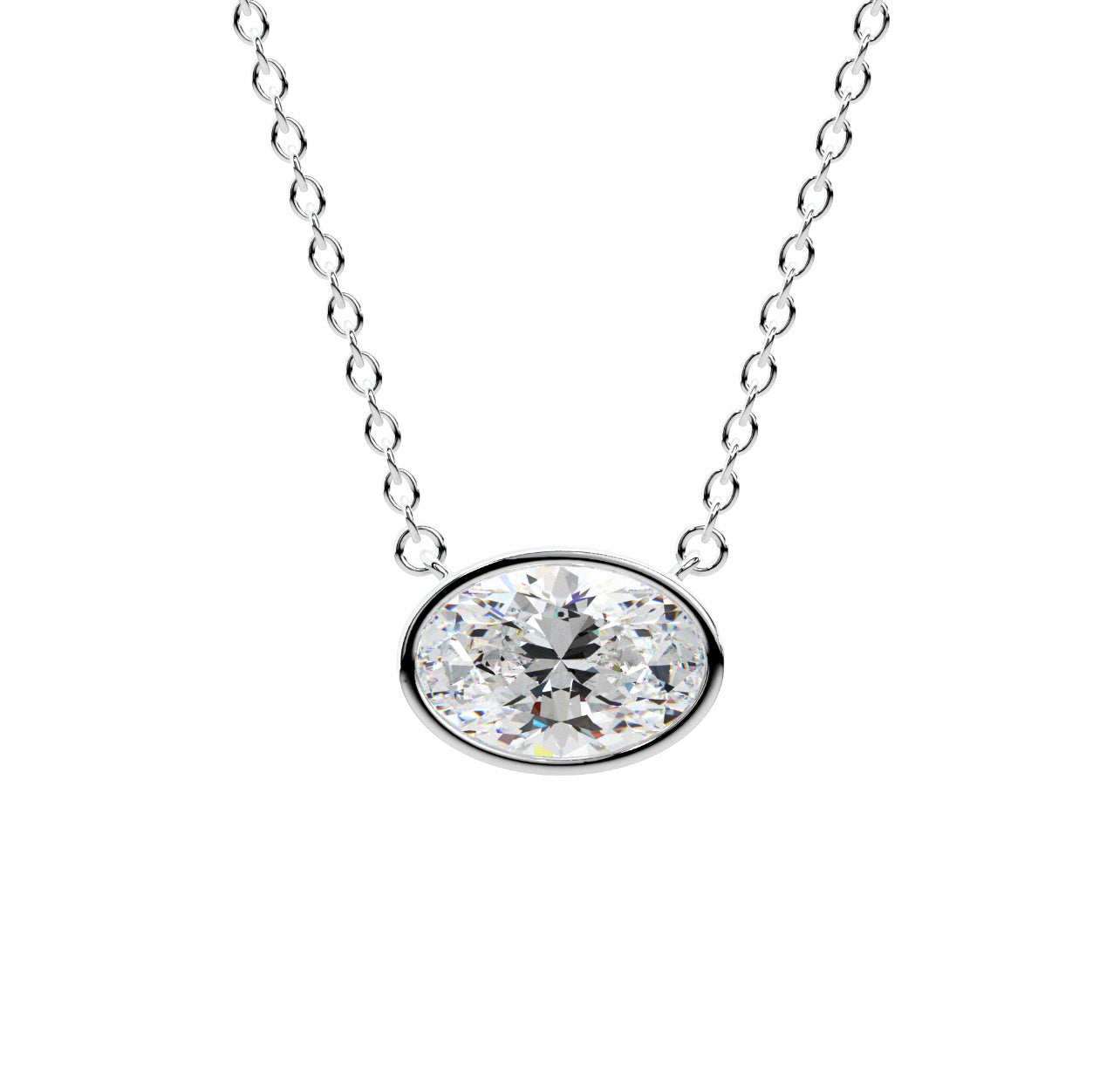 Oval Bezel Necklace