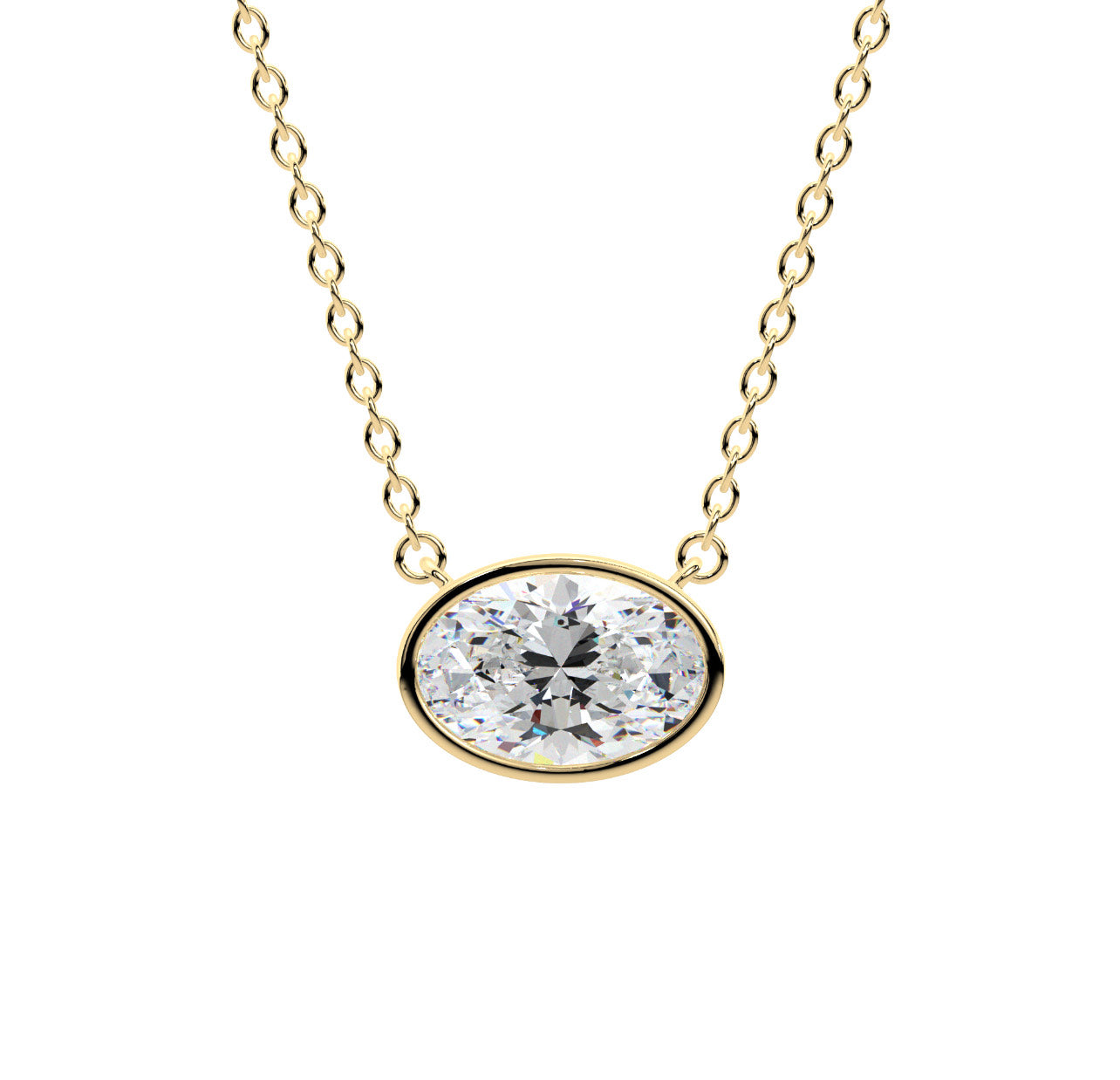 Oval Bezel Necklace