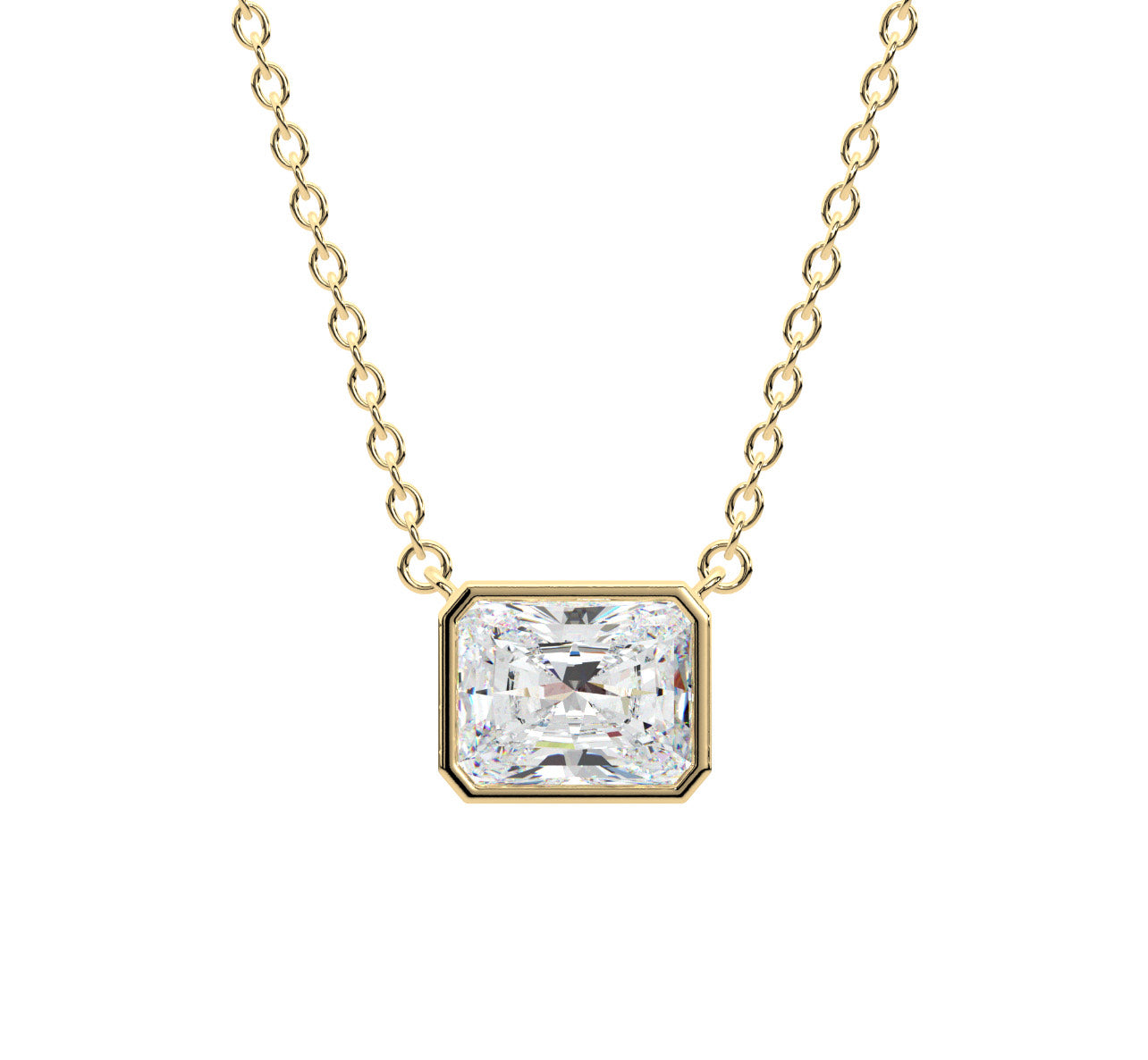 Radiant Bezel Necklace