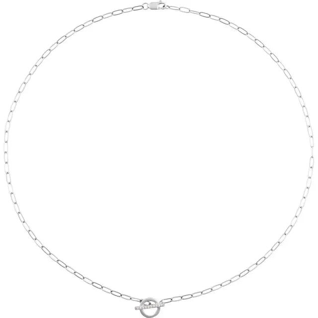 14K .04 CTW Natural Diamond Toggle 16" Necklace