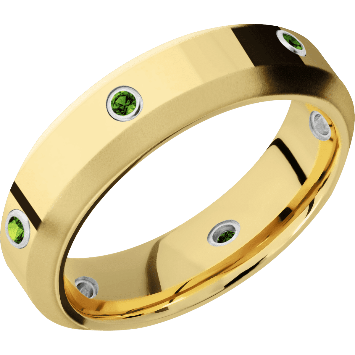 14K Yellow Gold + Polish , Bead Finish